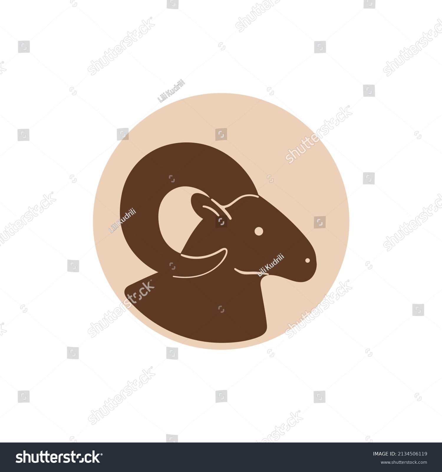 Llustration Ram Head Simple Contour Vector Stock Vector (Royalty Free ...