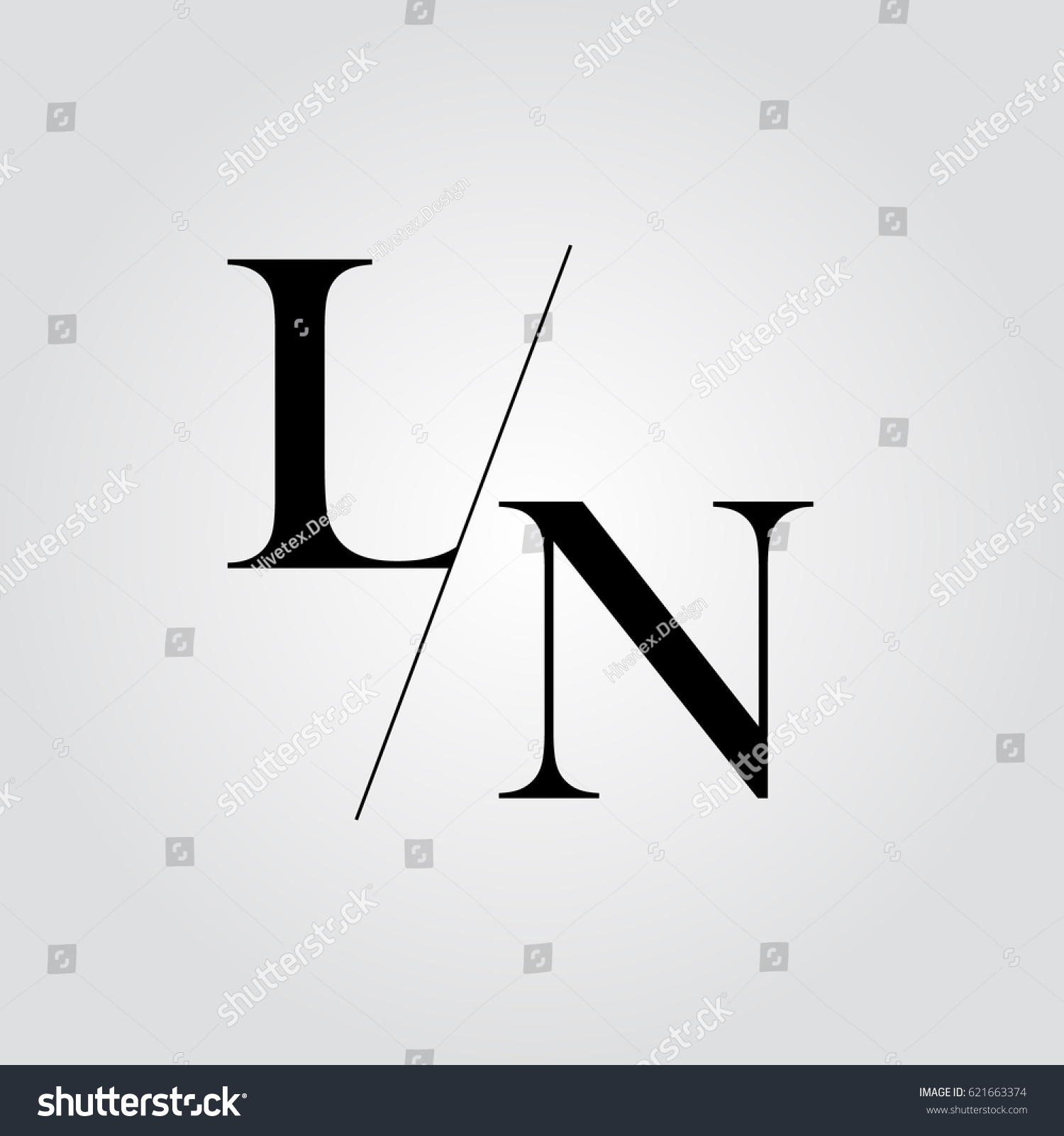 Ln Logo Stock Vector Royalty Free