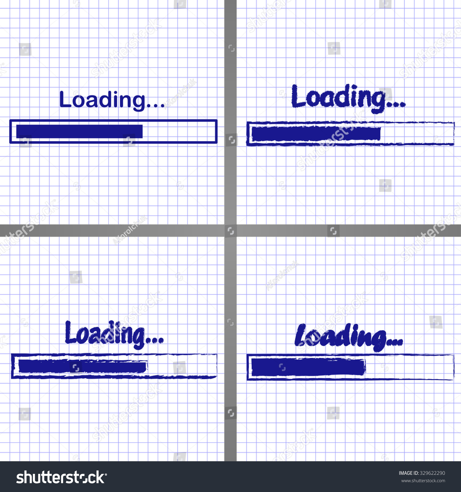 Loading Bar On Notebook Sheet Doodle Stock Vector (Royalty Free ...