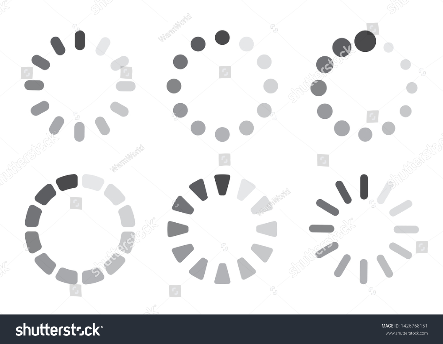 Loading Icon Collection Vector Illustration Stock Vector (royalty Free 