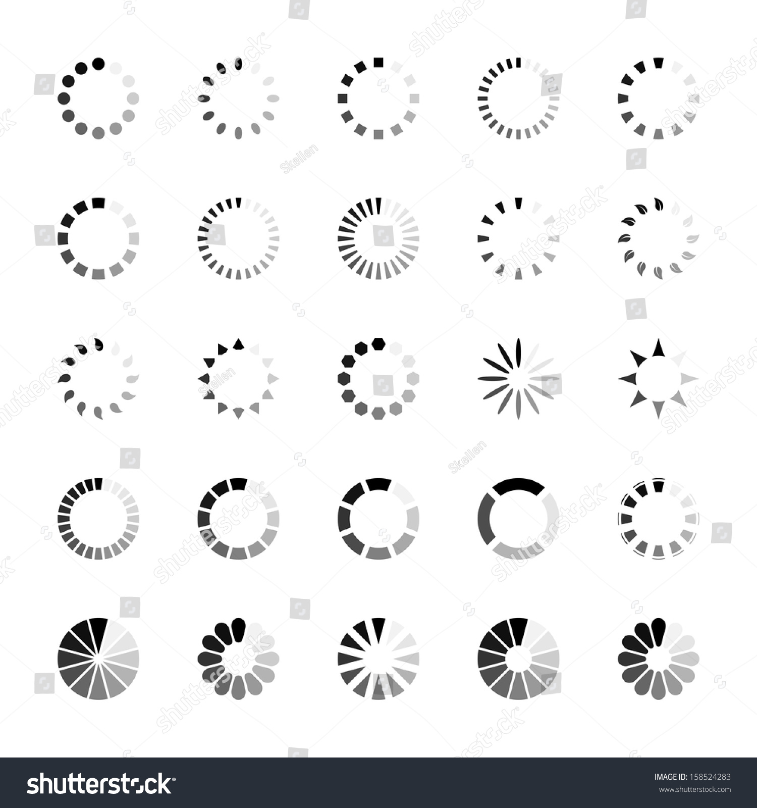 Loading Icons Stock Vector (Royalty Free) 158524283