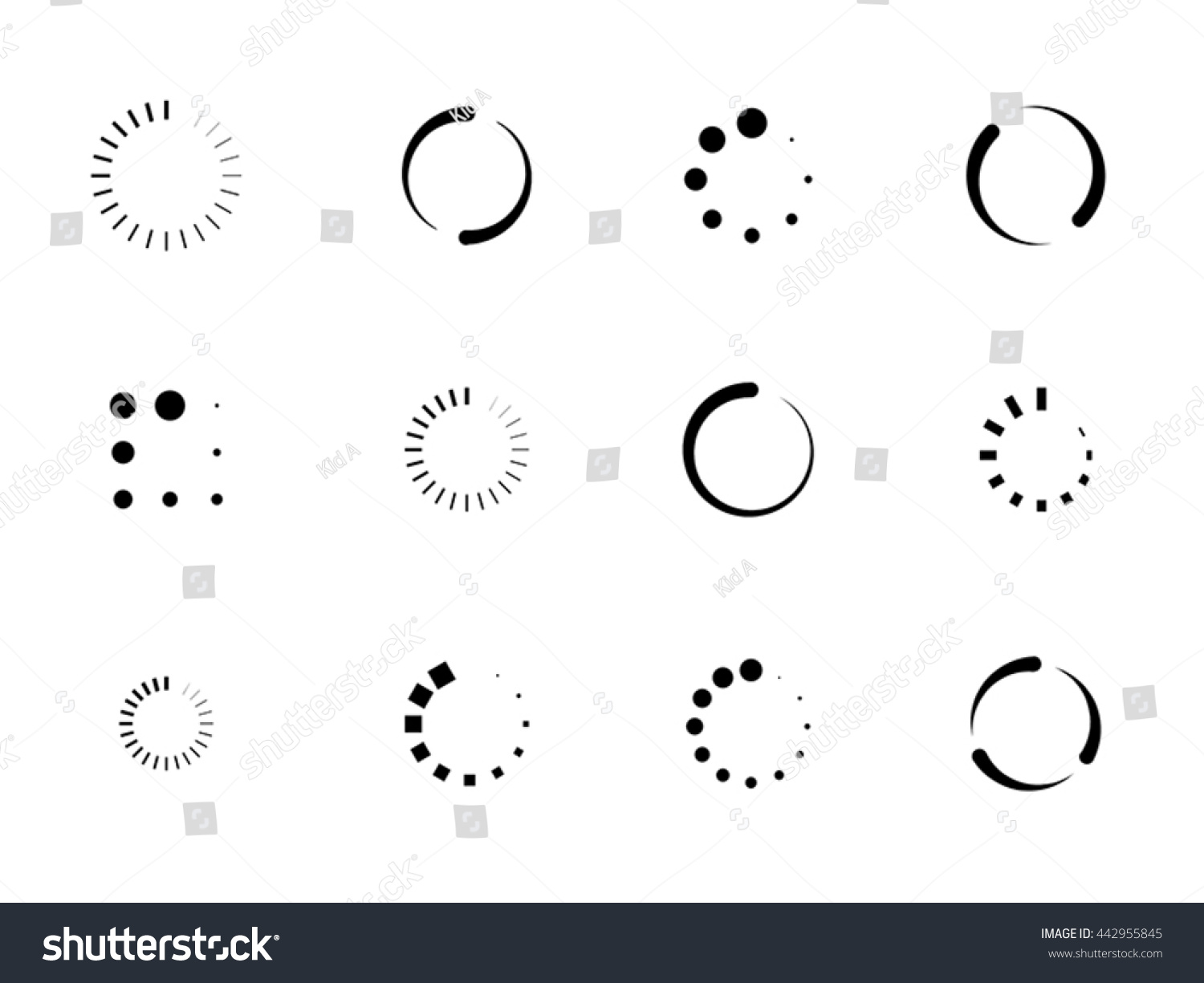 Loading Icons Stock Vector (Royalty Free) 442955845 | Shutterstock