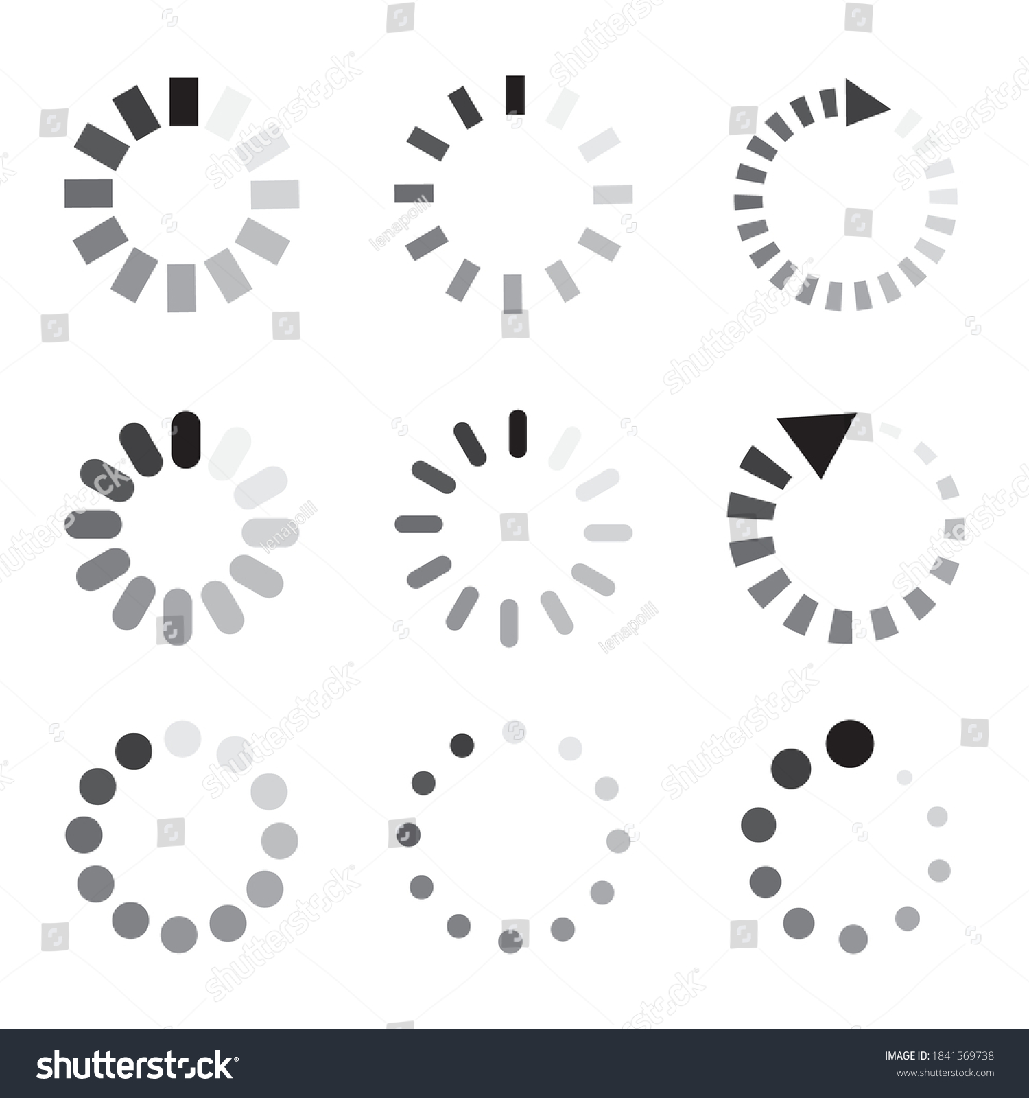 Loading Icons Set Progress Bar Indicators Stock Vector (Royalty Free ...