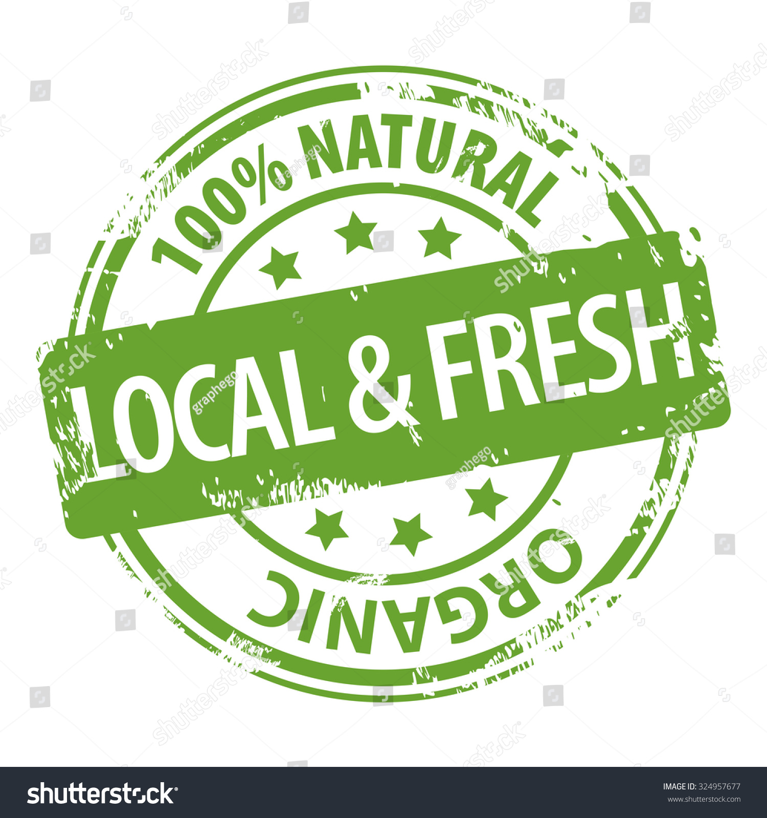 Local Fresh 100 Percent Natural Organic Stock Vector 324957677 ...