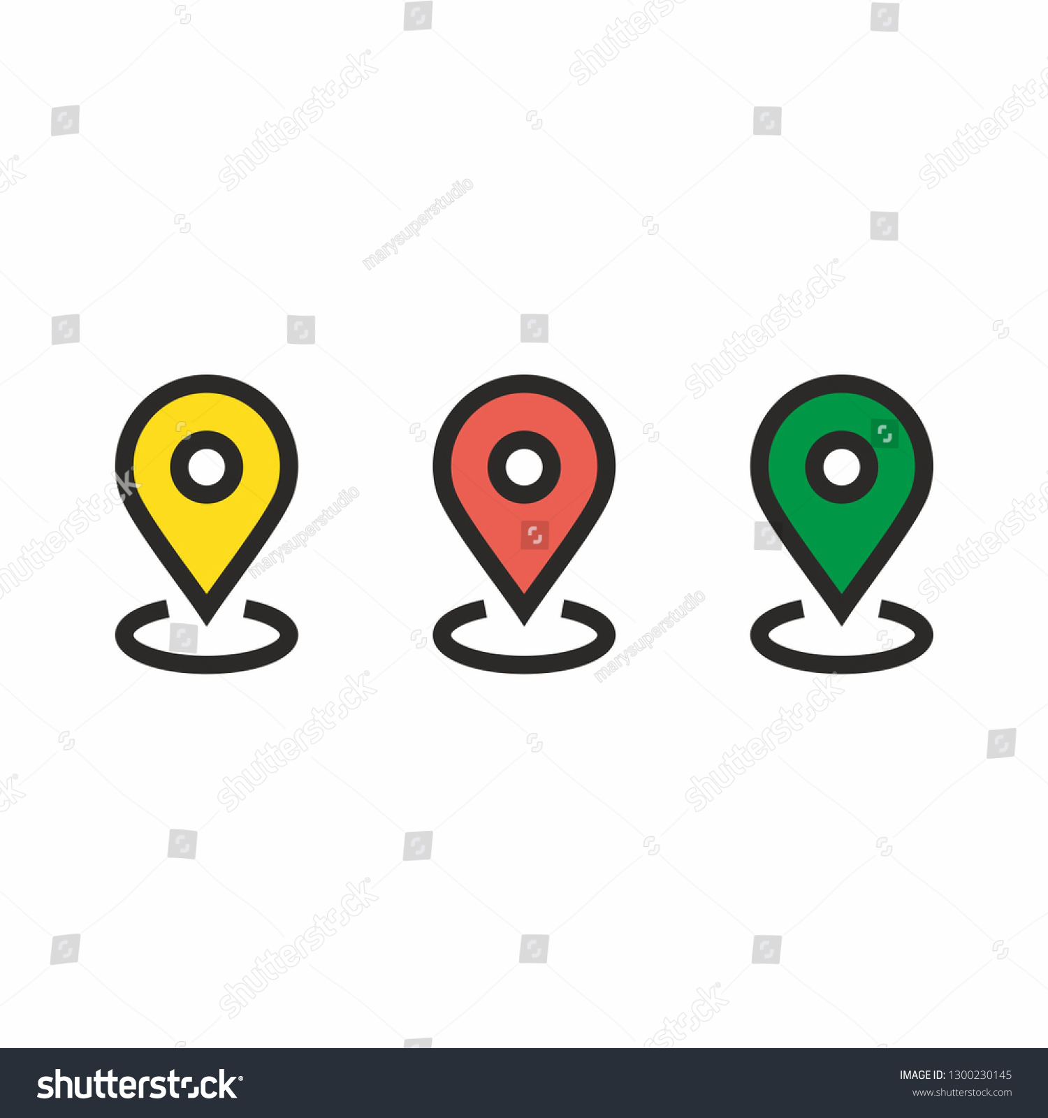 Location Icon Set Vector Illustration: เวกเตอร์สต็อก (ปลอดค่าลิขสิทธิ์ ...