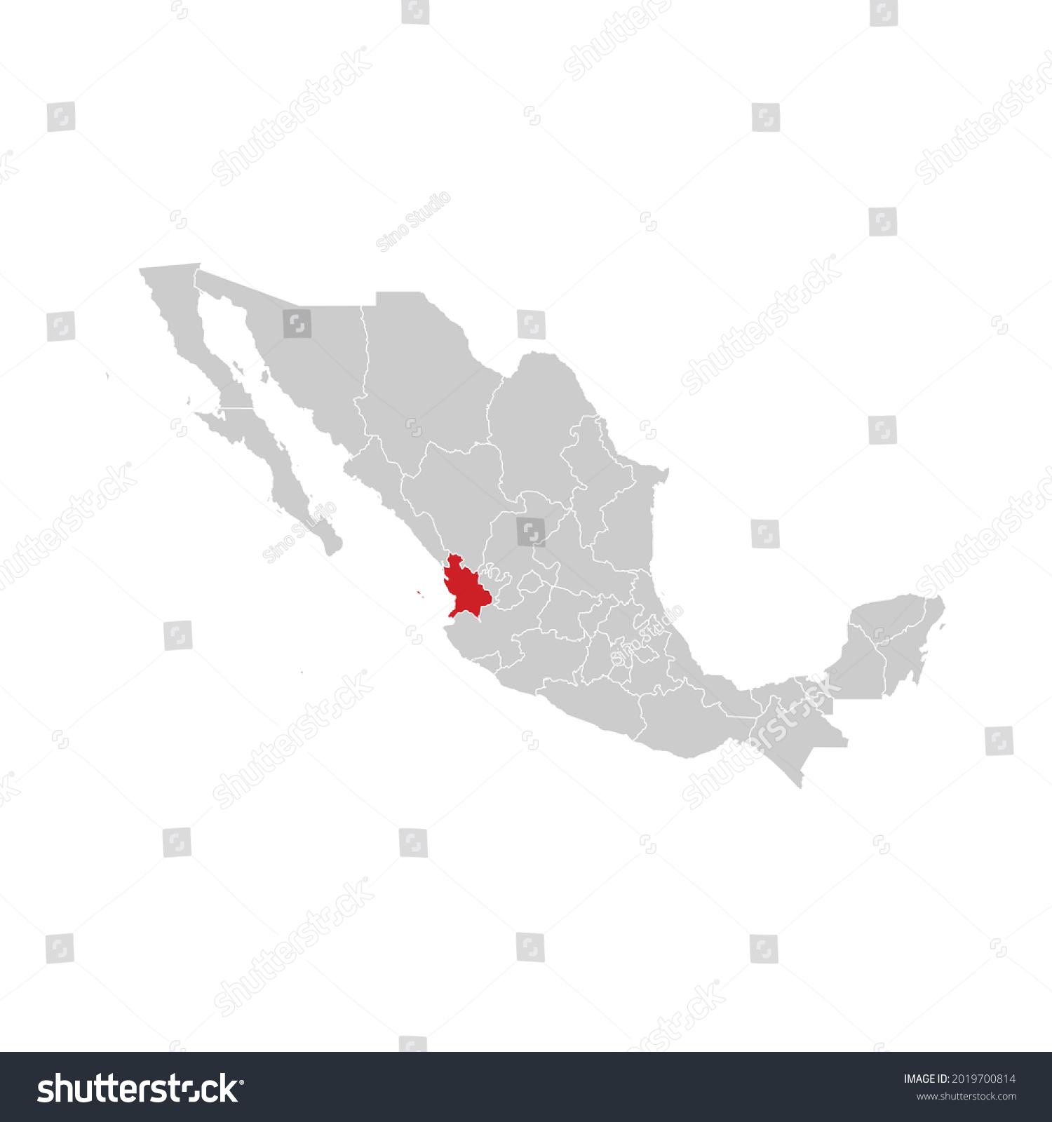 Location Nayarit Mexico Map Vector Stock Vector (Royalty Free ...