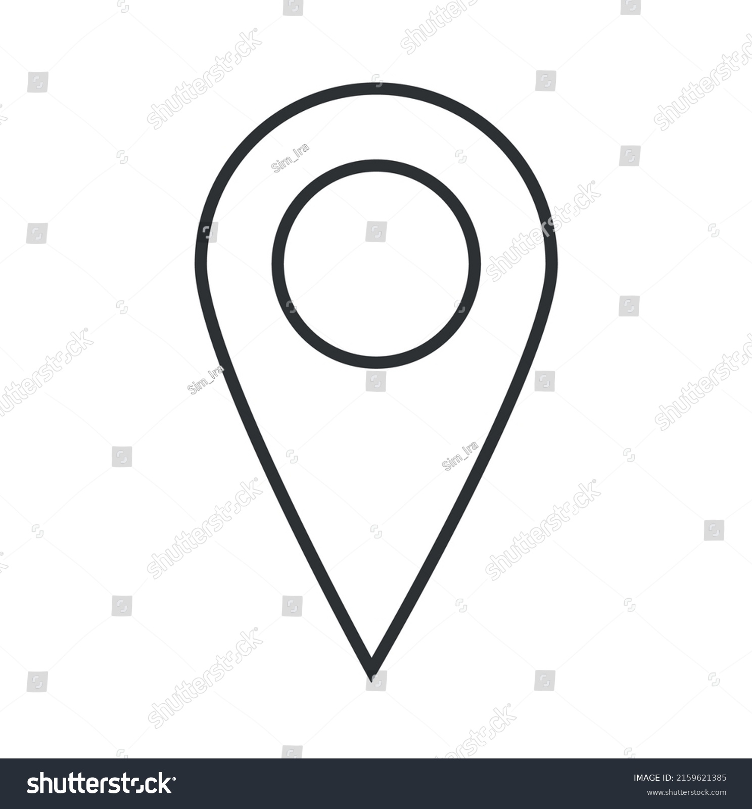 Location Pin Map Vector Design Isolated Stock Vector Royalty Free   Stock Vector Location Pin For Map Vector Design Isolated On White 2159621385 