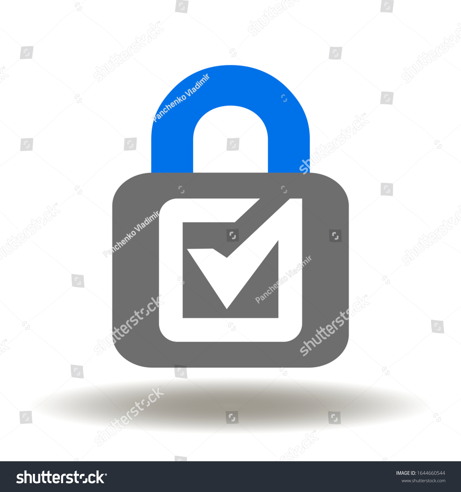 Lock Check Mark Icon Vector Protected Stock Vector (Royalty Free ...