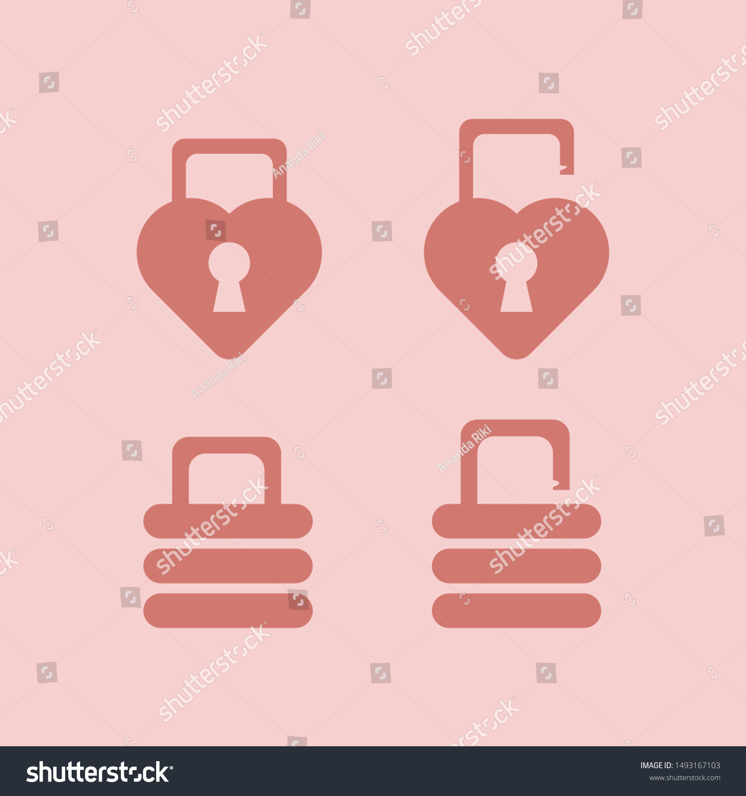 Lock Unlock Vector Icon Pack Stock Vector Royalty Free 1493167103