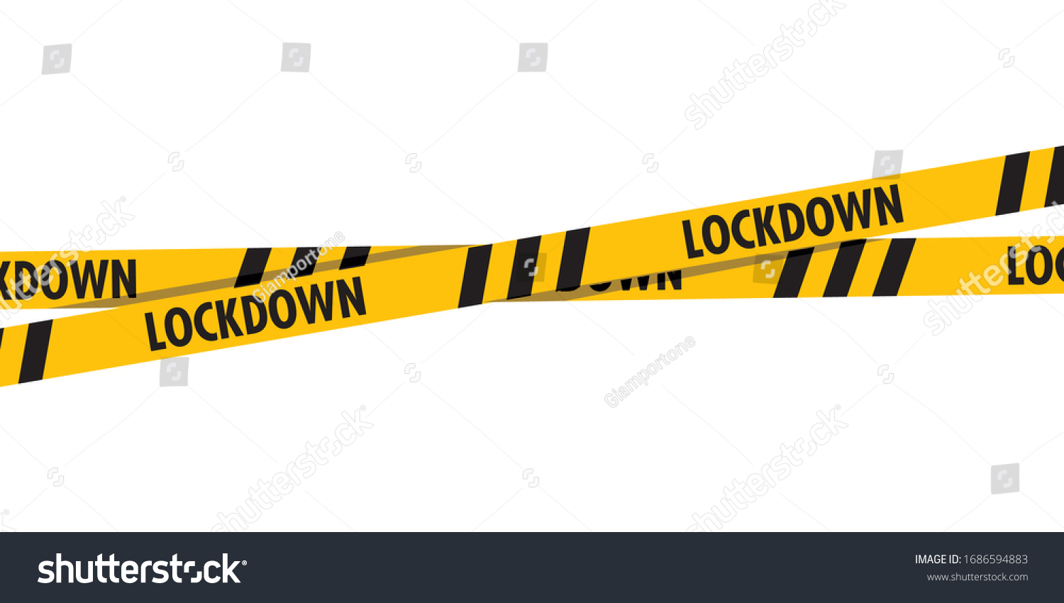 Lockdown Barrier Tape Warning Yellow Dangerous Stock Vector (Royalty ...