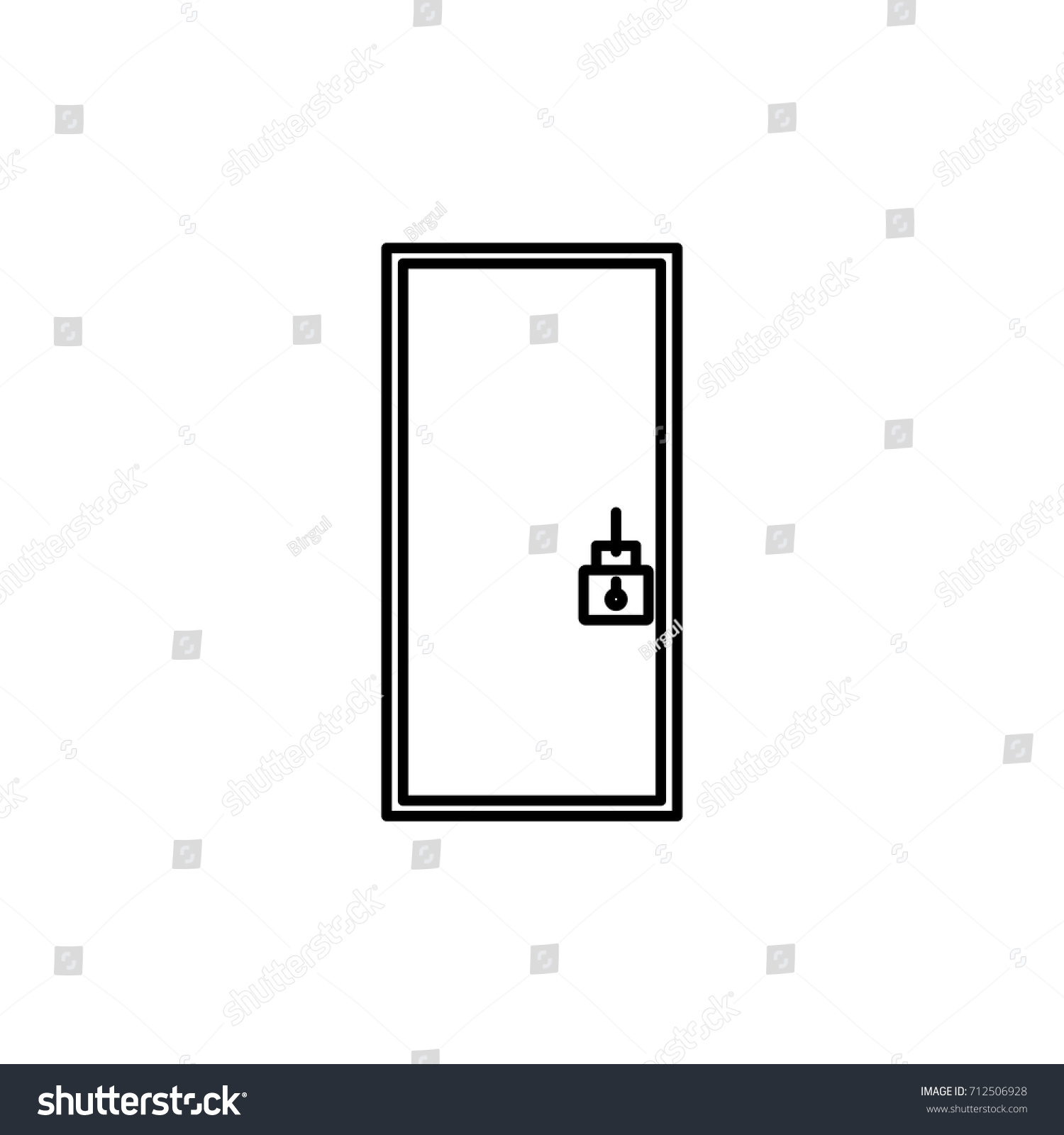 Locked Door Icon Stock Vector 712506928 - Shutterstock