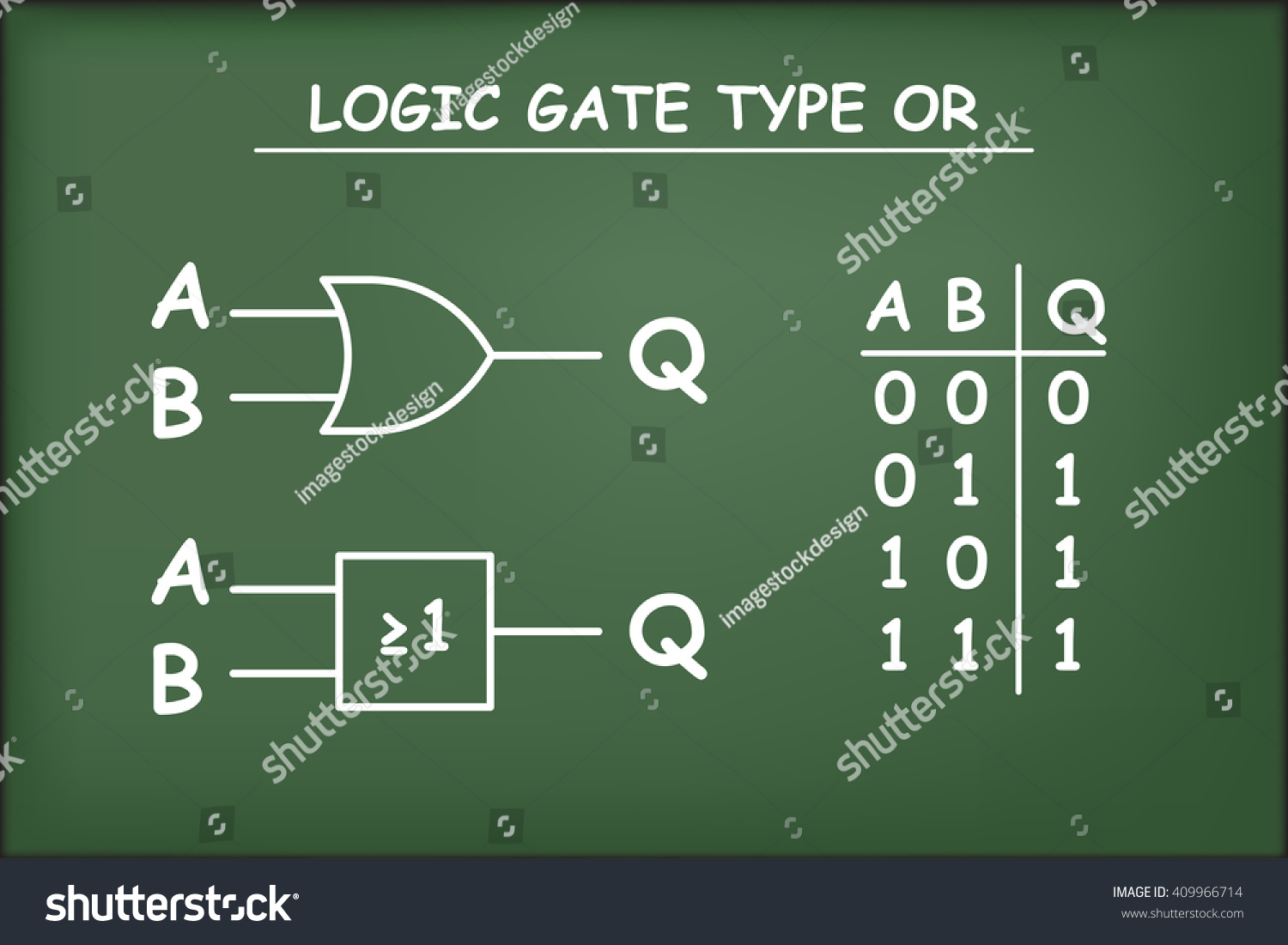 Logic Gate Type On Green Chalkboard Stock Vector Royalty Free Shutterstock