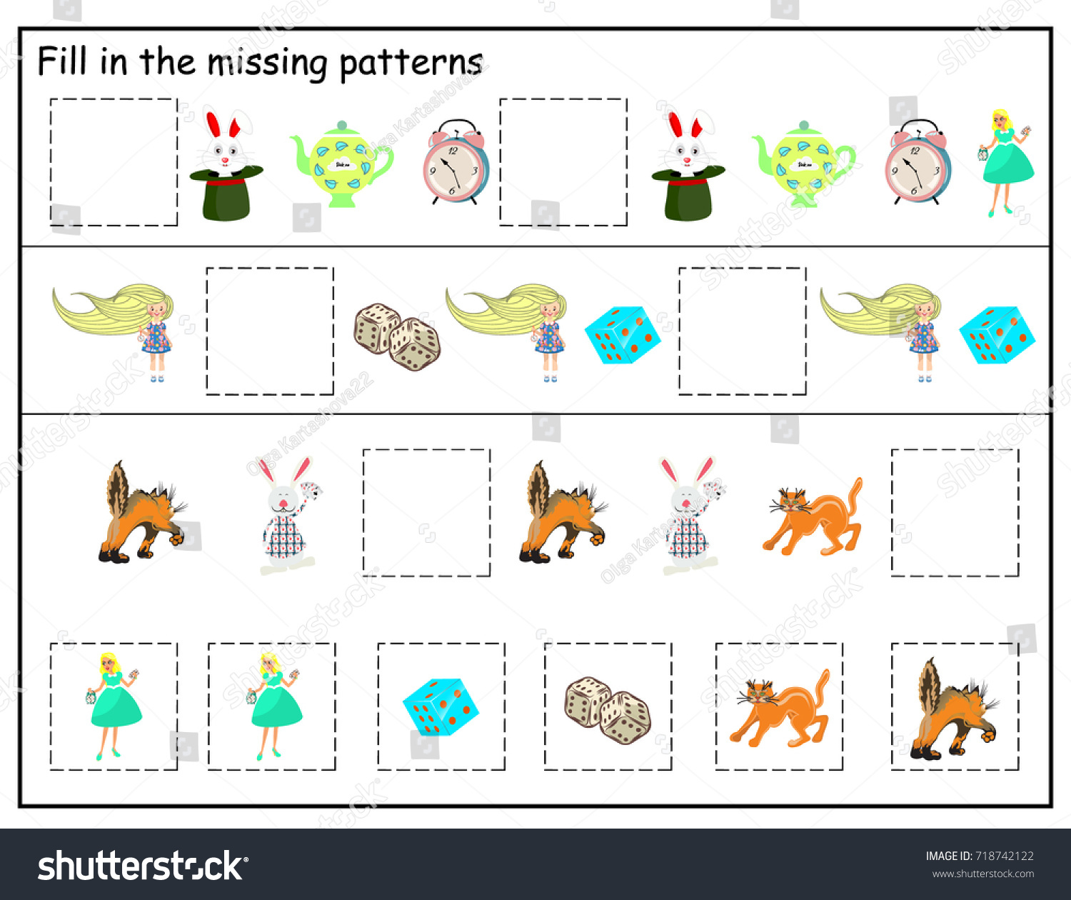 logic kindergarten worksheet kids printable game stock vector royalty free 718742122 shutterstock