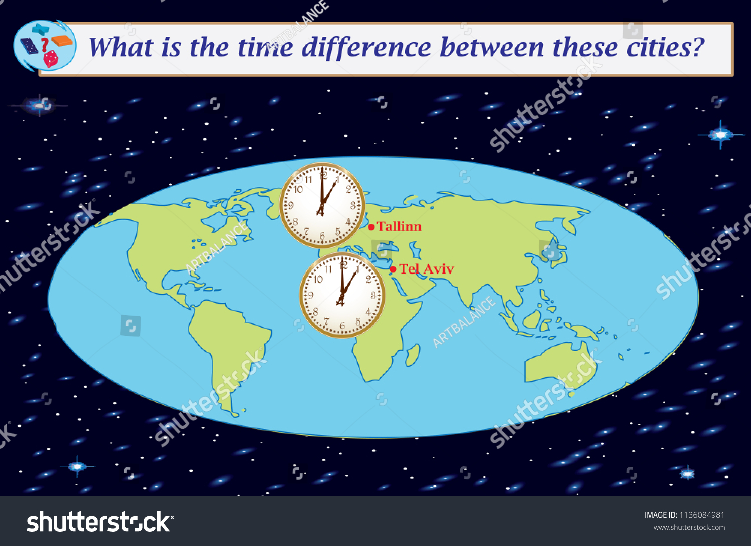 logical-taskwhat-time-difference-between-these-stock-vector-royalty