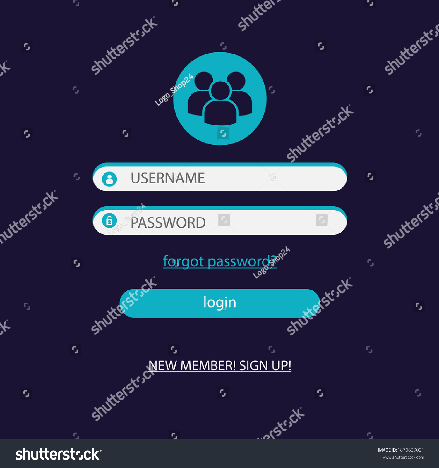 Login Form Template Free Vector Stock Vector Royalty Free 1870639021