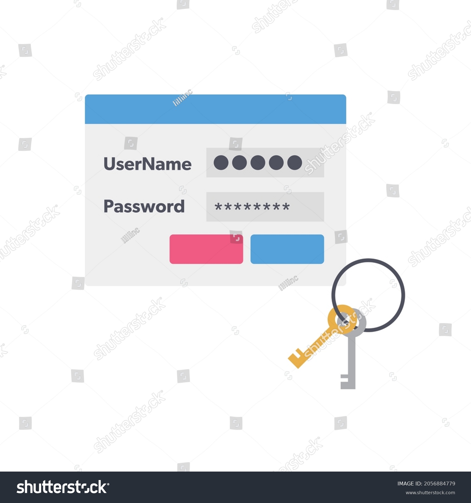 Login Illustration Input Form Stock Vector (Royalty Free) 2056884779