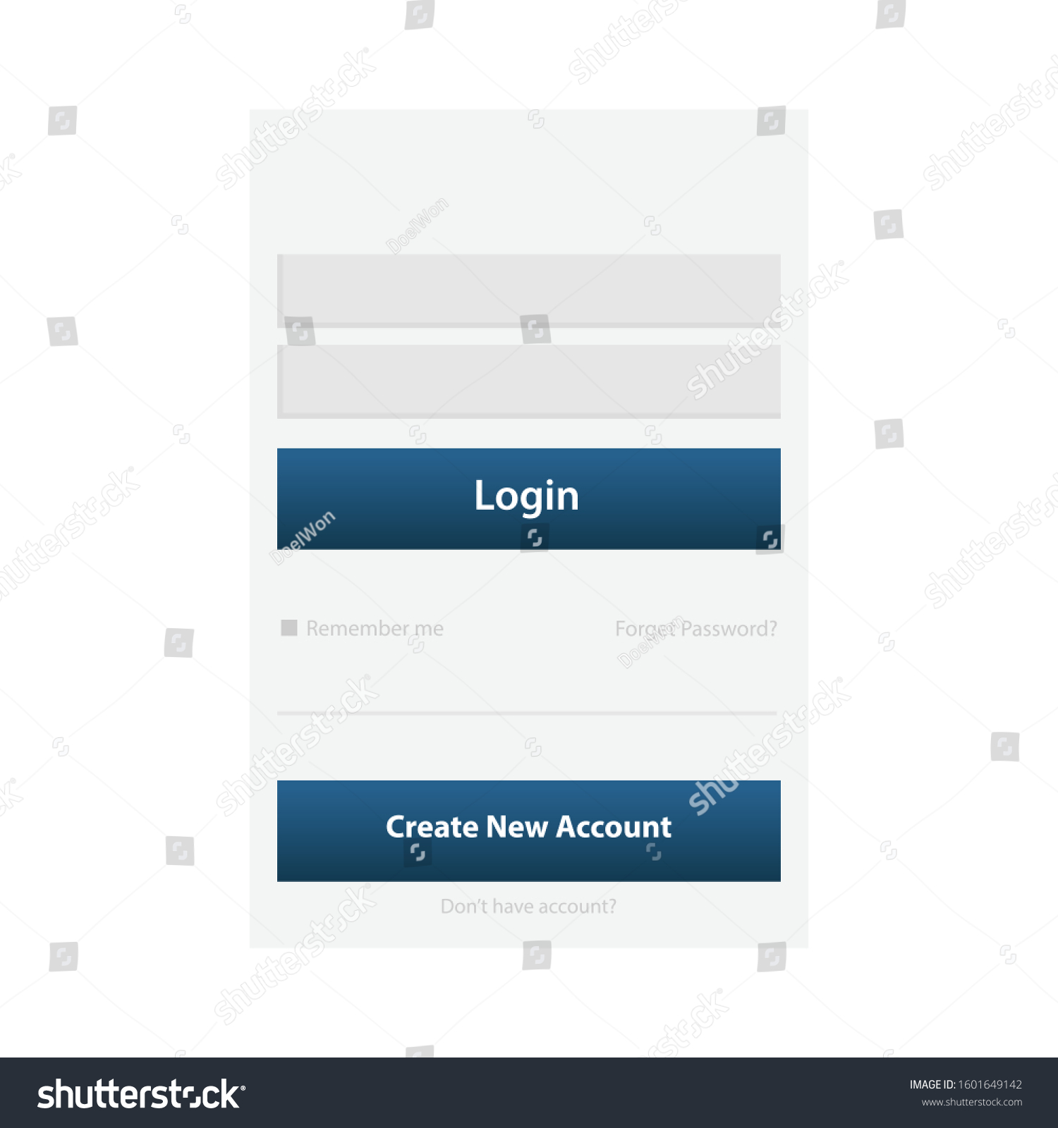 Login Screen Sign Form Template Mobile Stock Vector (Royalty Free ...