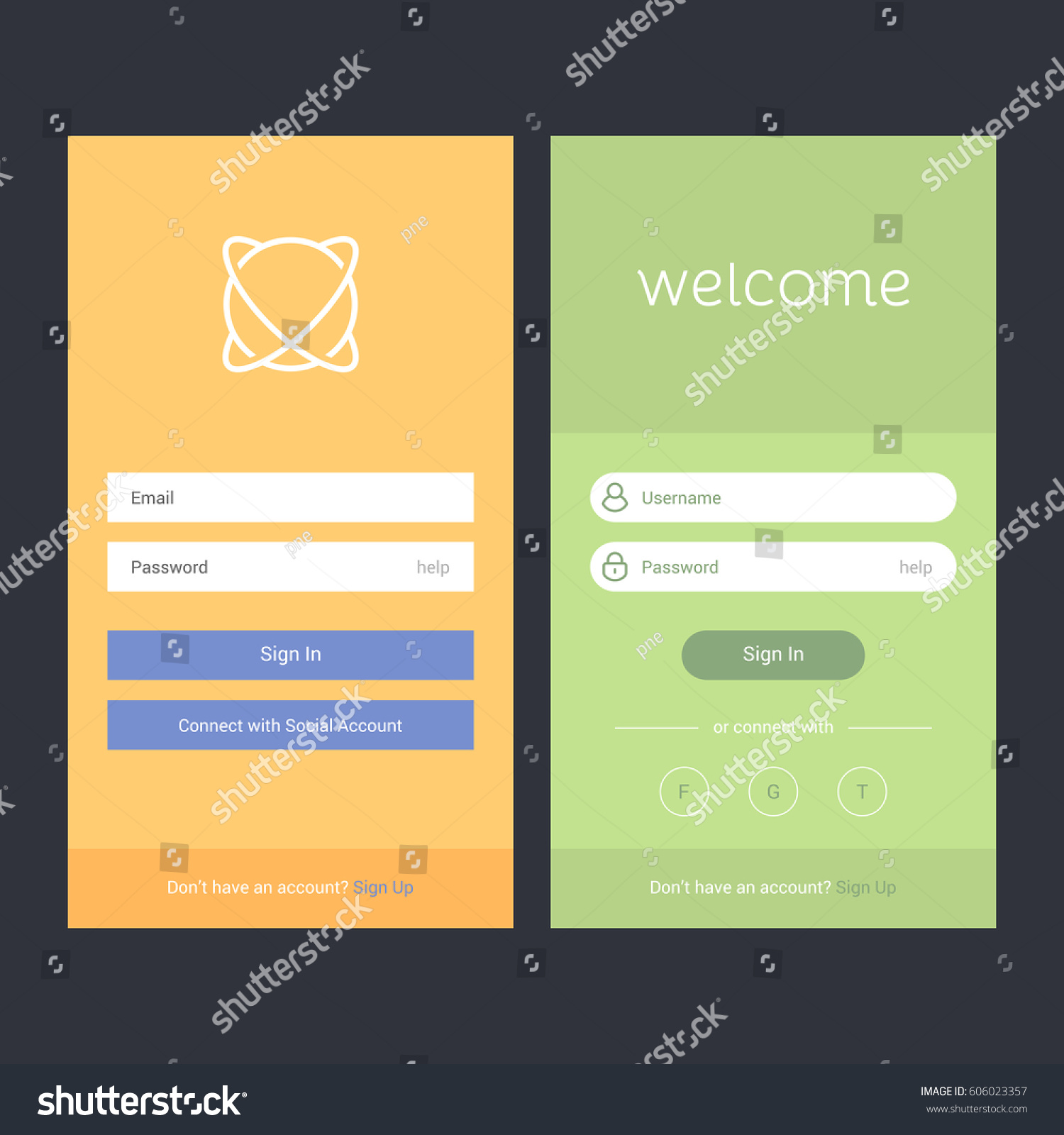 login screen sign form template mobile のベクター画像素材