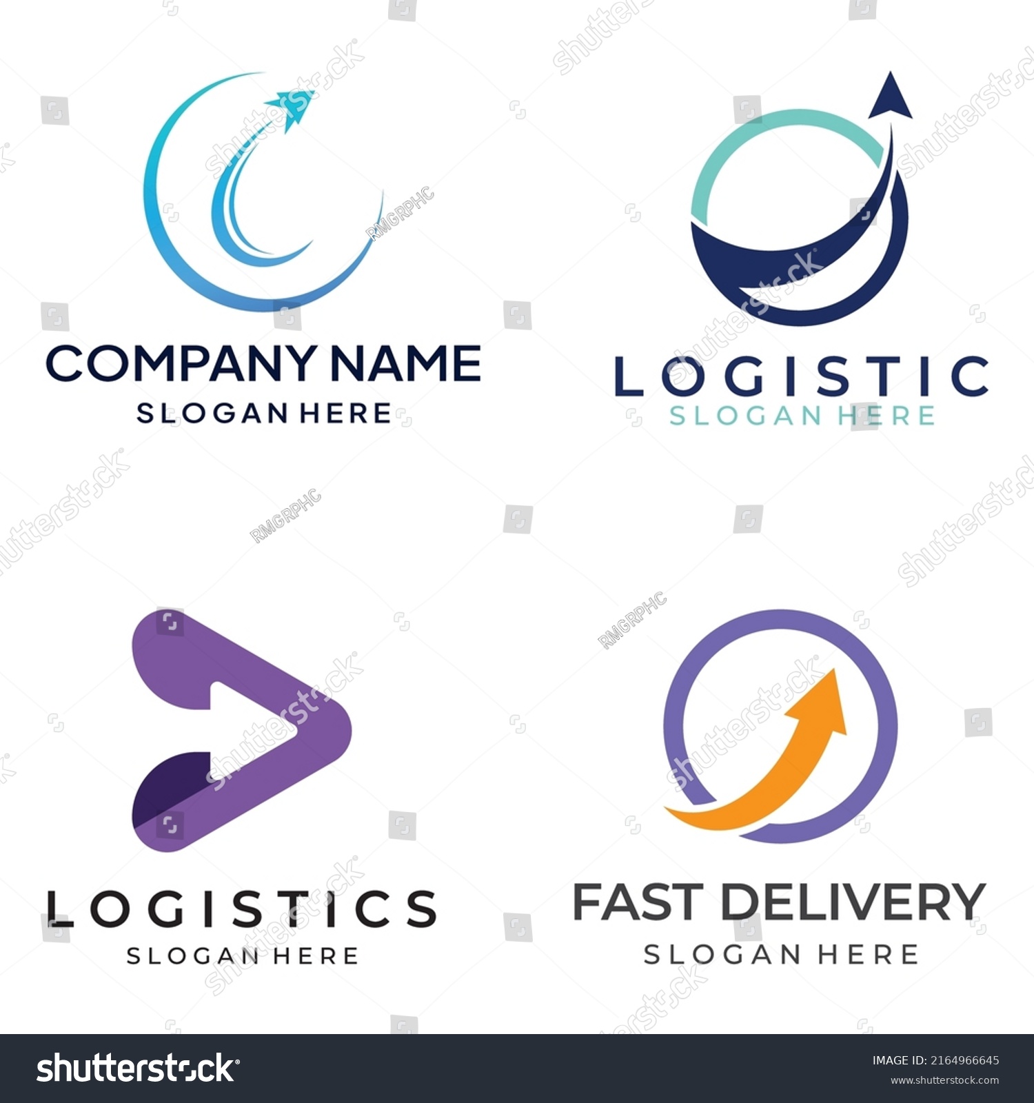 Logistics Company Vector Logo Arrow Icon Stock Vector (Royalty Free ...