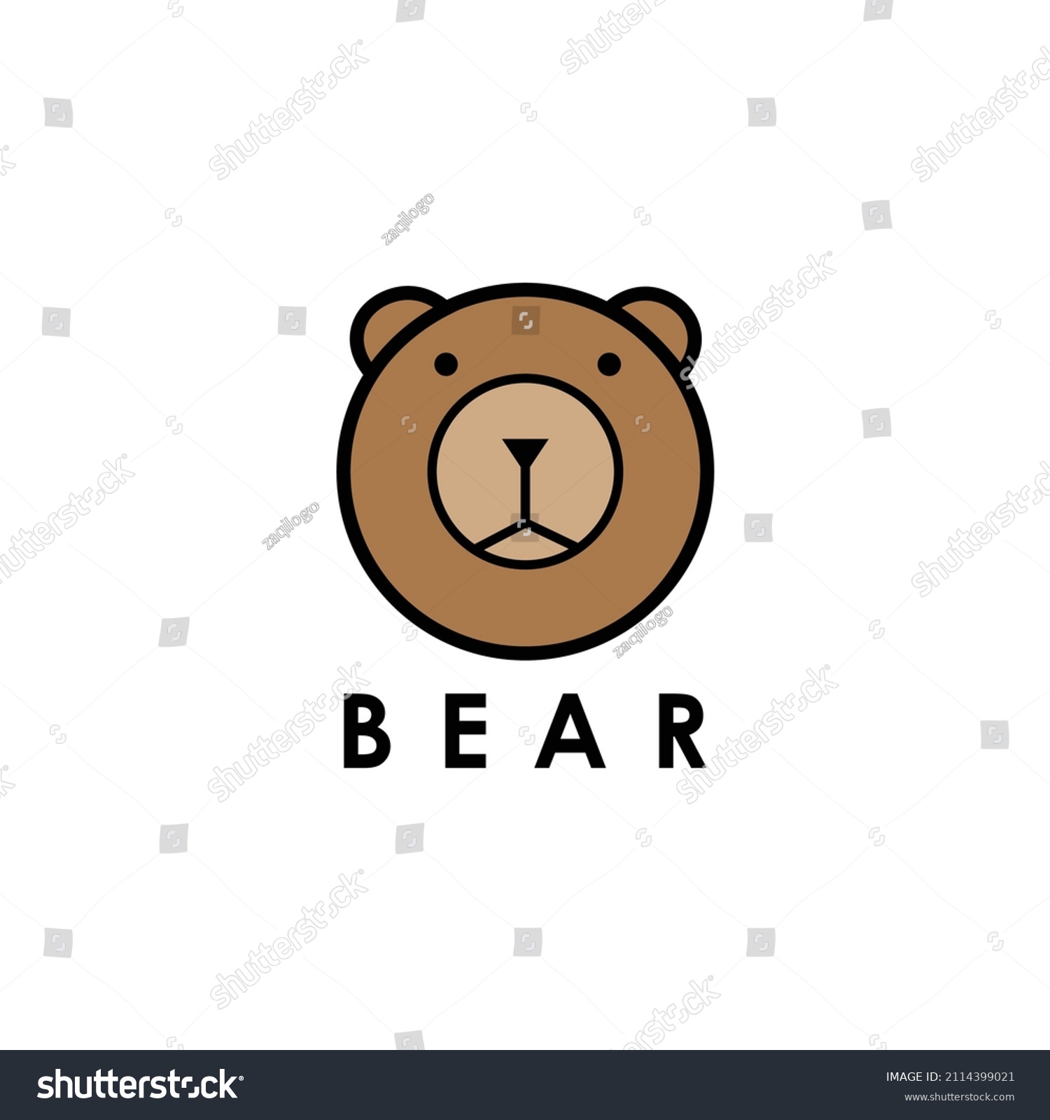 Logo Bear Design Simple Animal Templates Stock Vector (Royalty Free