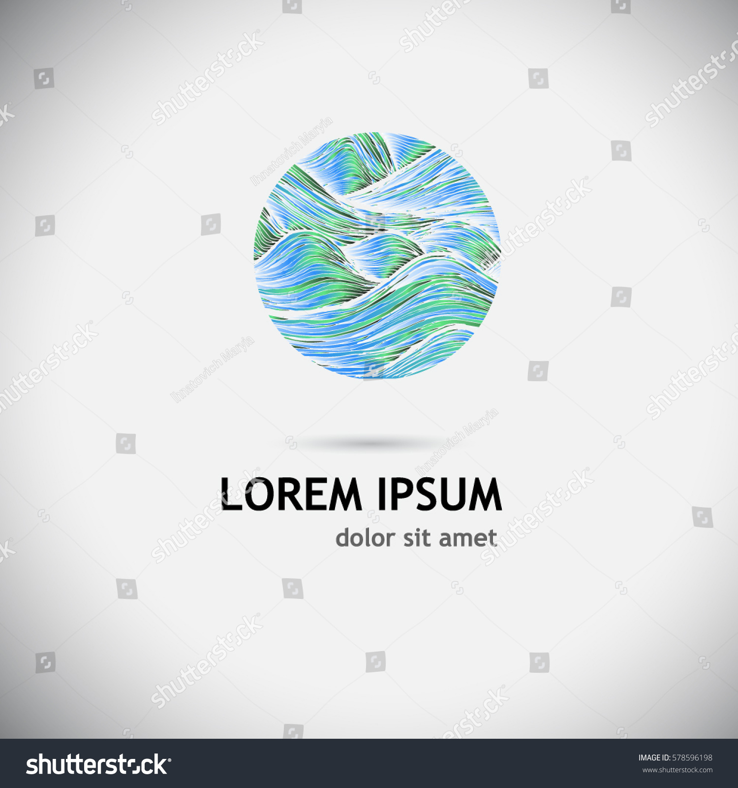 Logo Circle Waves Vector Stock Vector (Royalty Free) 578596198