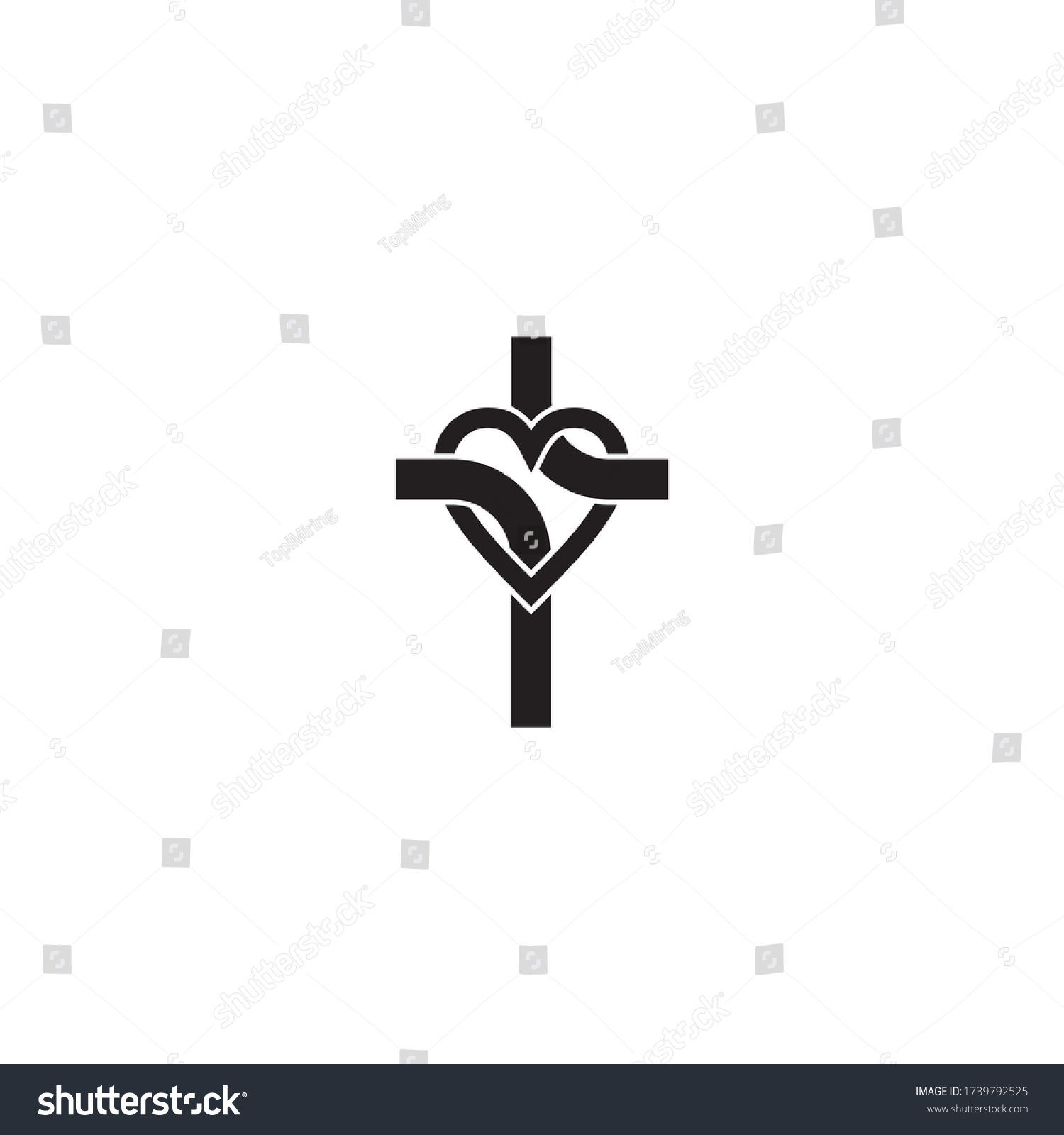 Logo Combines Symbols Love Christian Cross Stock Vector (Royalty Free ...