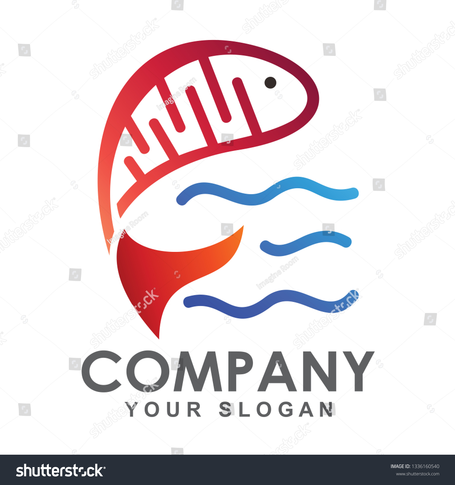 Logo Concept Simple Dna Fish Fish Stock Vector (Royalty Free) 1336160540