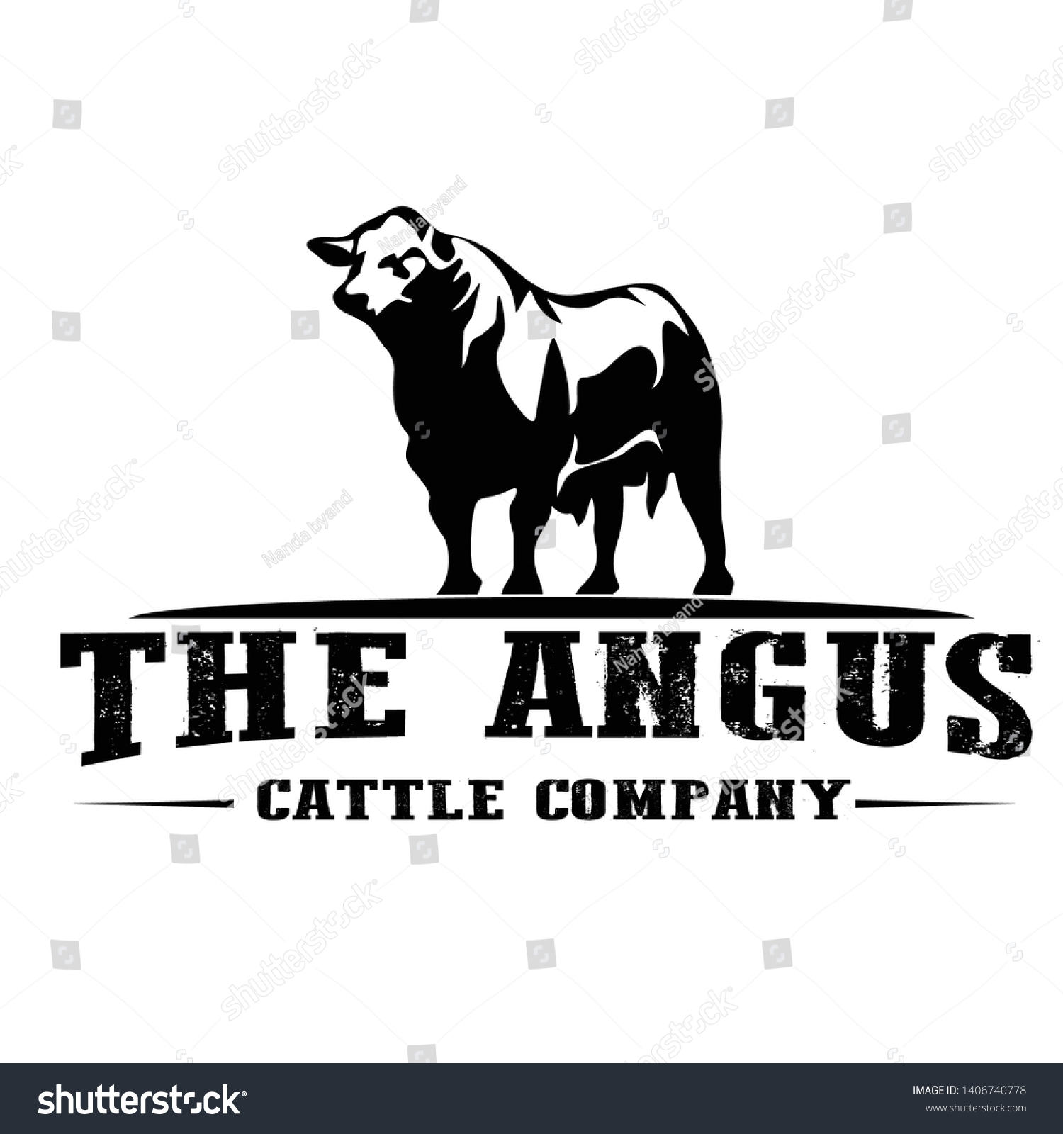 SVG of logo design for angus cattle farm design svg