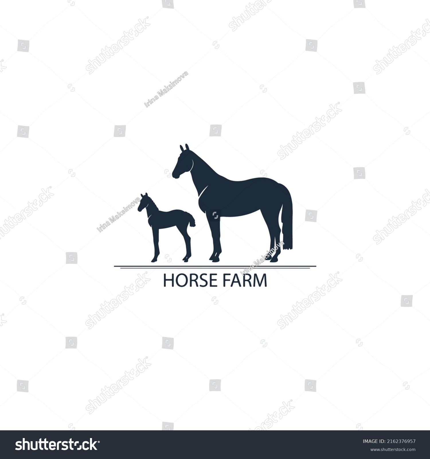 Logo Design Horse Farm Stock Vector (Royalty Free) 2162376957 ...