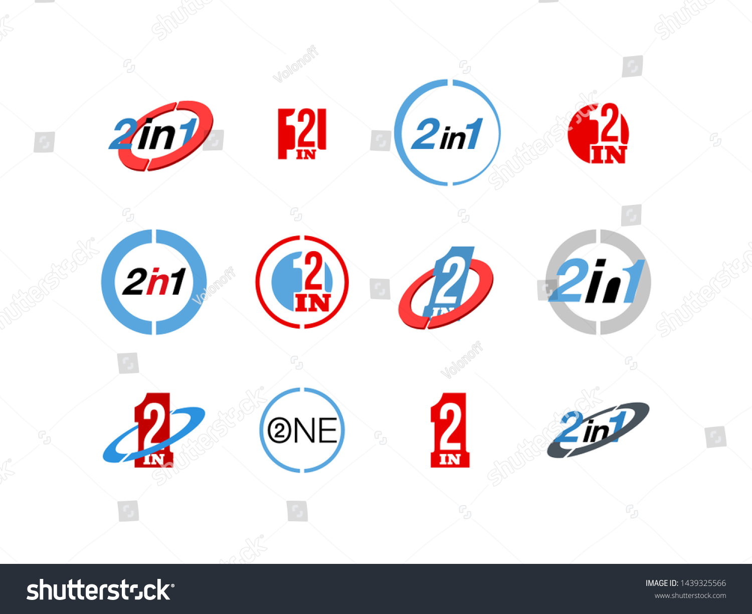 Logo Design Illustration Set Sign Numbers Stock Vector Royalty Free