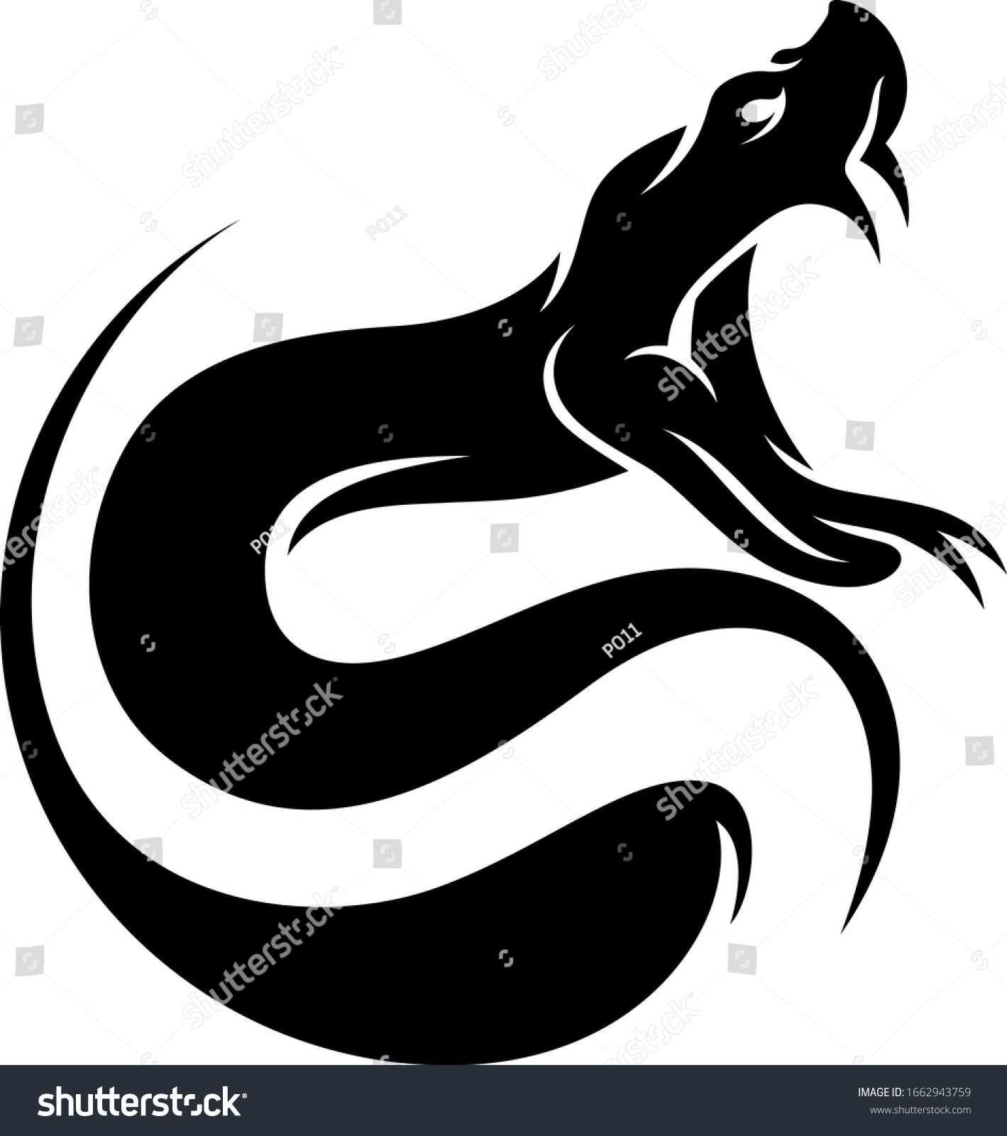 SVG of Logo Design of A Python Open its Mouth shows the Fang  svg