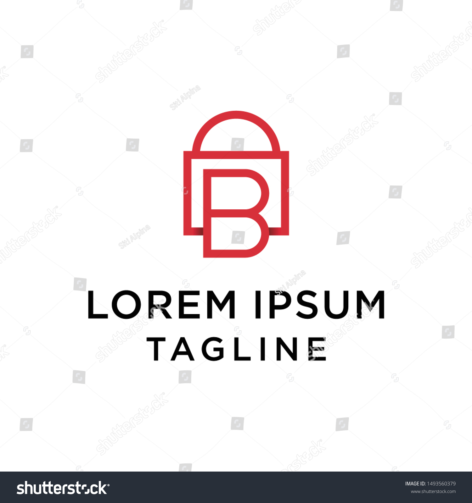 Logo Design B Vector Market Shop Stock Vector Royalty Free