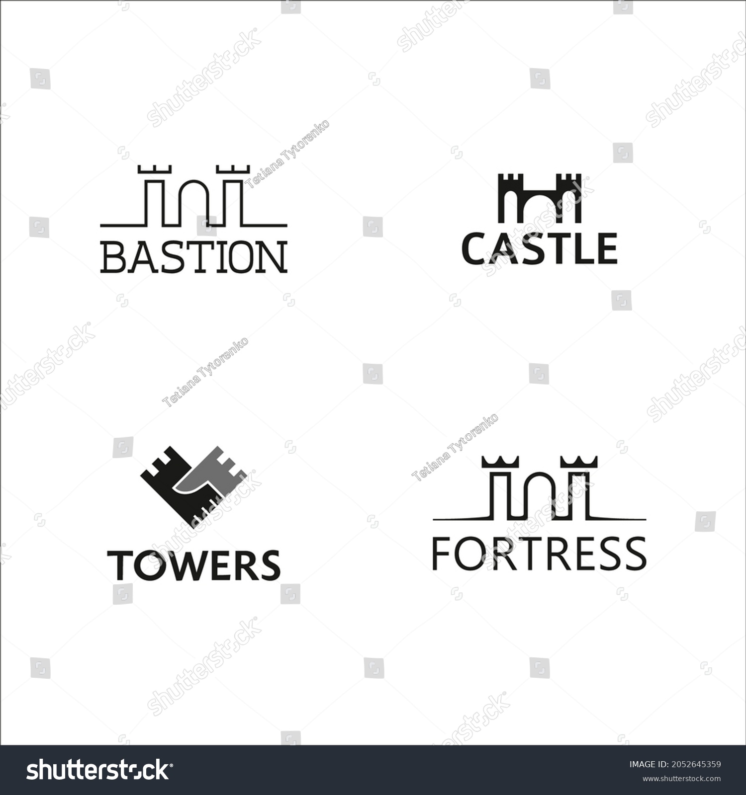 SVG of Logo design with bastion, castle, towers, fortress. Company logo. svg