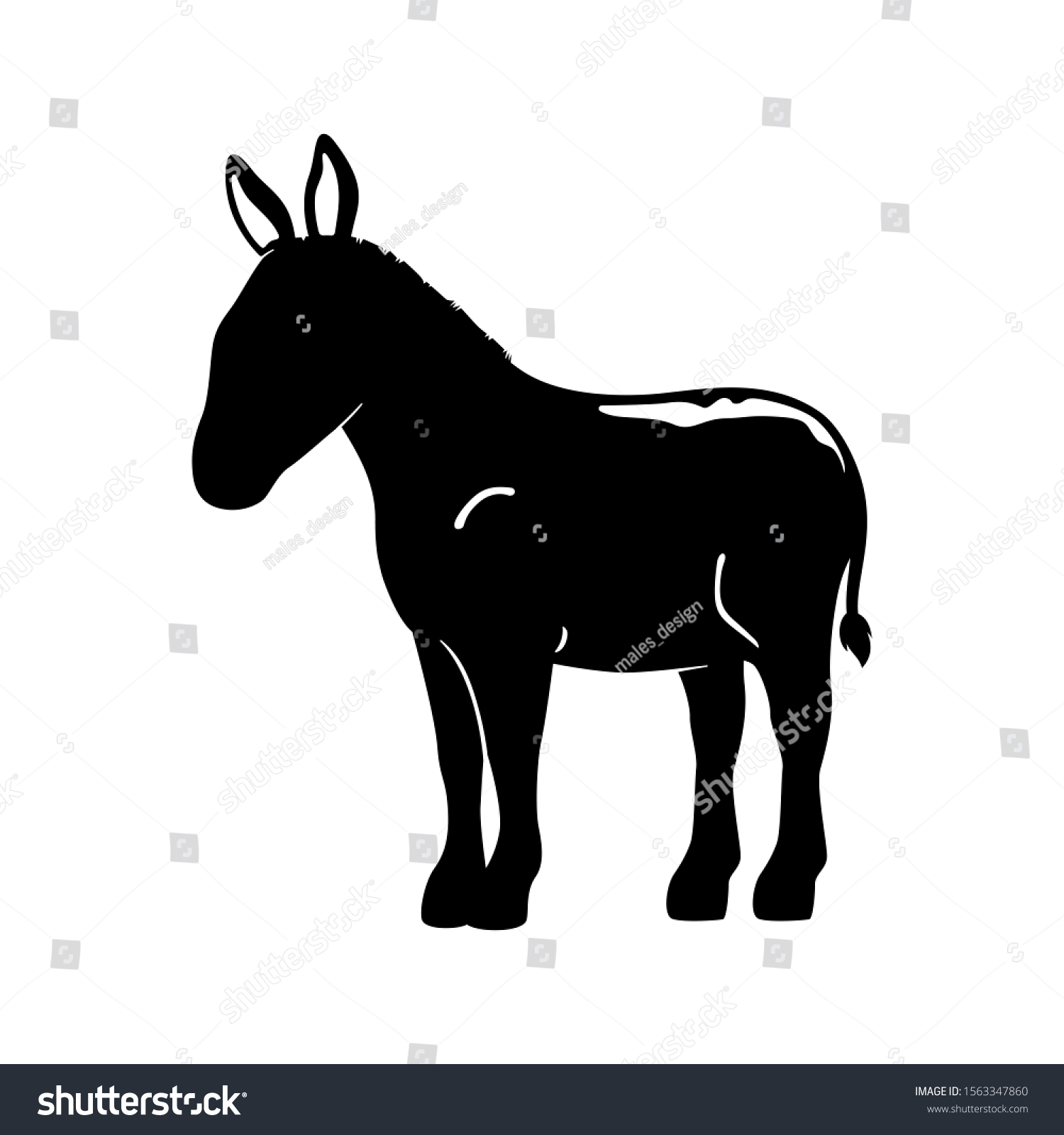 Logo Donkey Silhouette Vector Illustration Stock Vector (Royalty Free ...