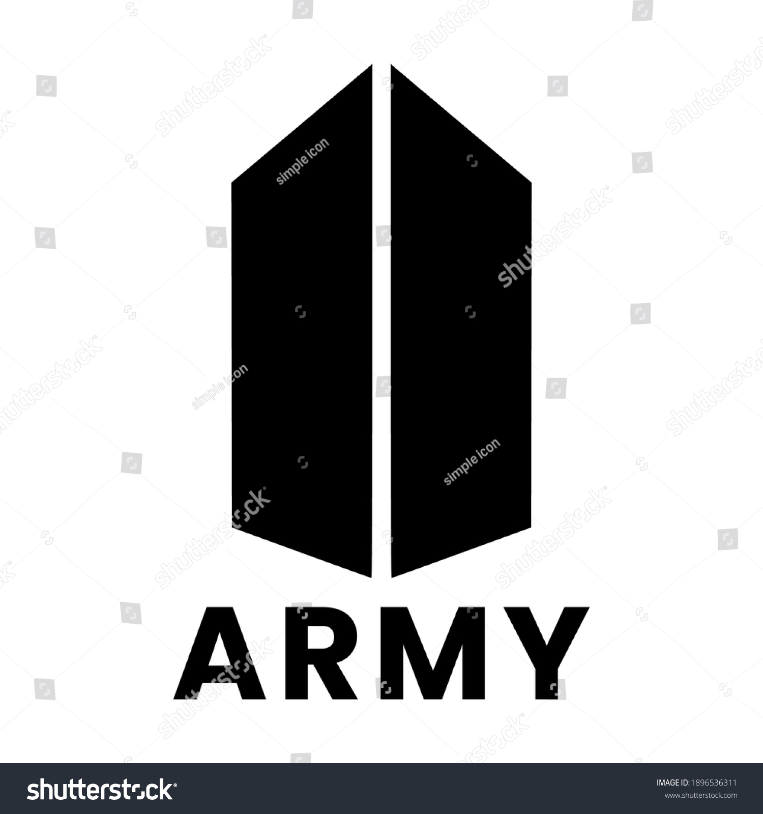 SVG of logo fans BTS ,army ,Bangtan Boys , new logo on white background  svg