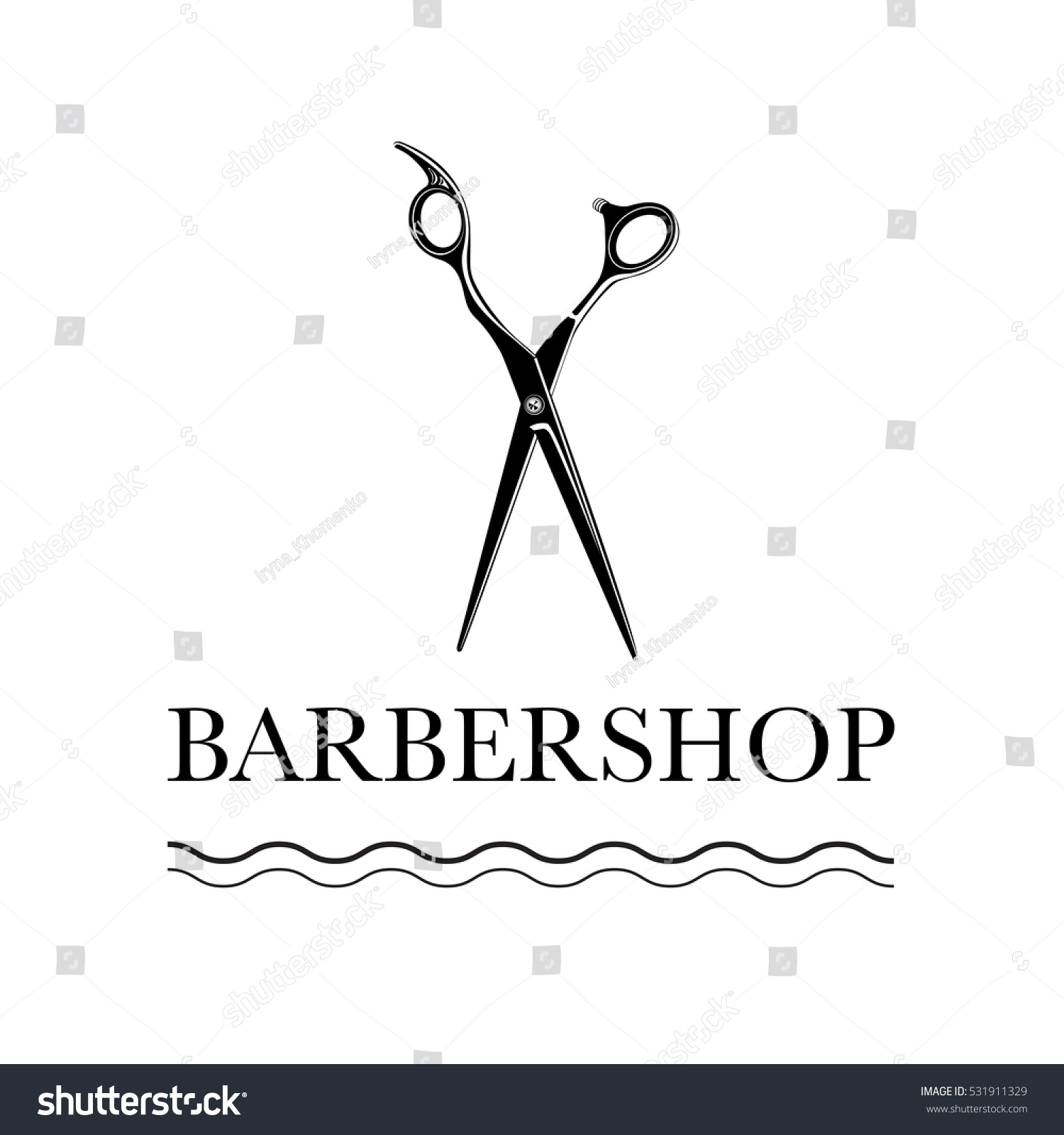 barber scissors vector