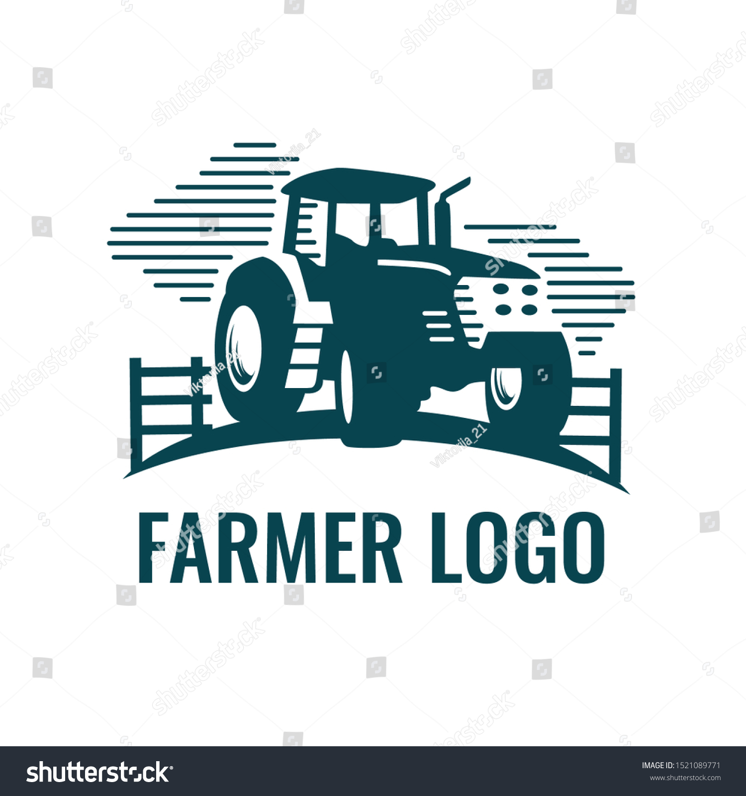 Logo Farming Vector Illustration Tractor Stock Vector (Royalty Free ...