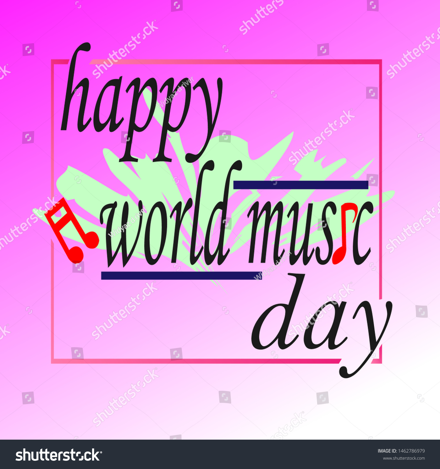 Logo Happy World Music Day No Stock Vector Royalty Free