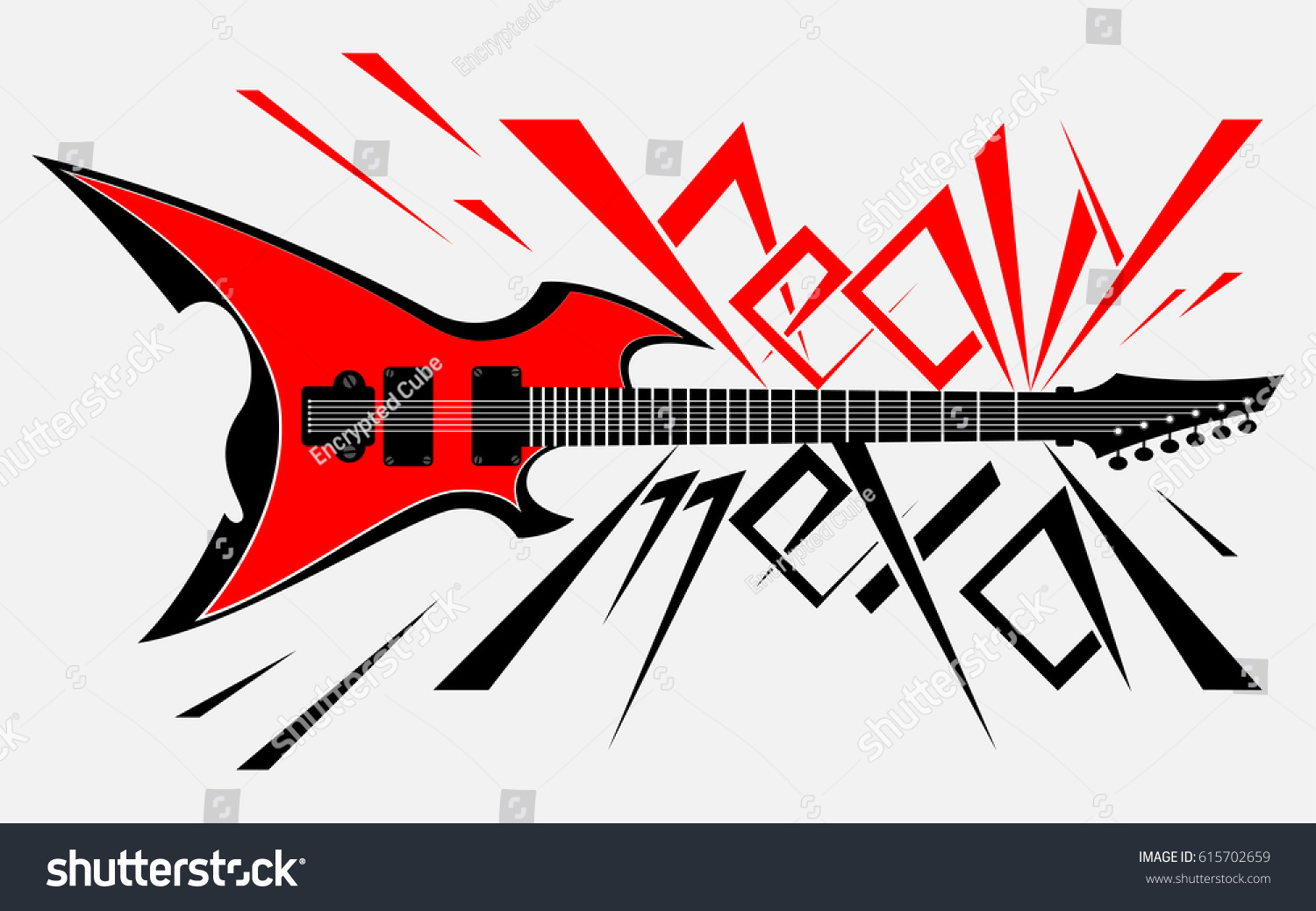 Logo Hard Electronic Guitar Style Heavy Stock Vektorgrafik Lizenzfrei