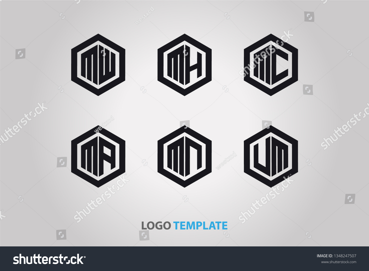 Logo Hexagon Collection Stock Vector (royalty Free) 1348247507