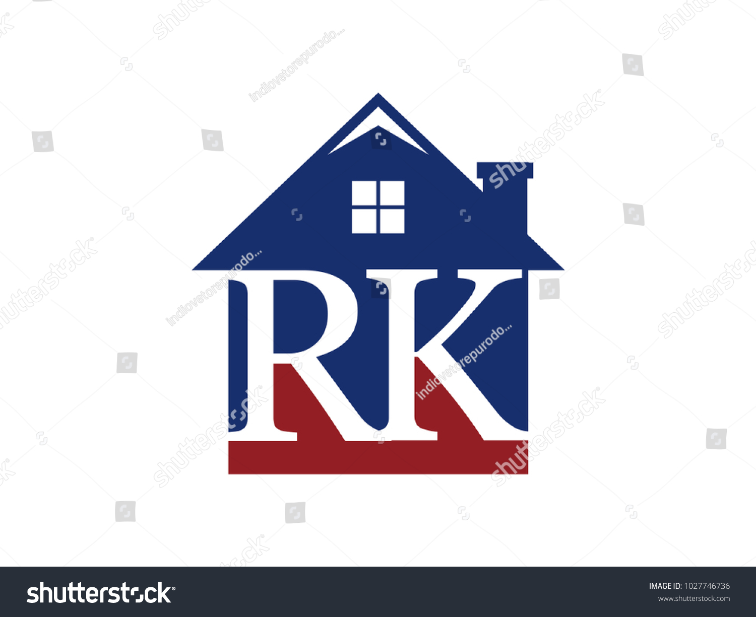 Logo House Building Initial Letter Rk Stock Vector Royalty Free