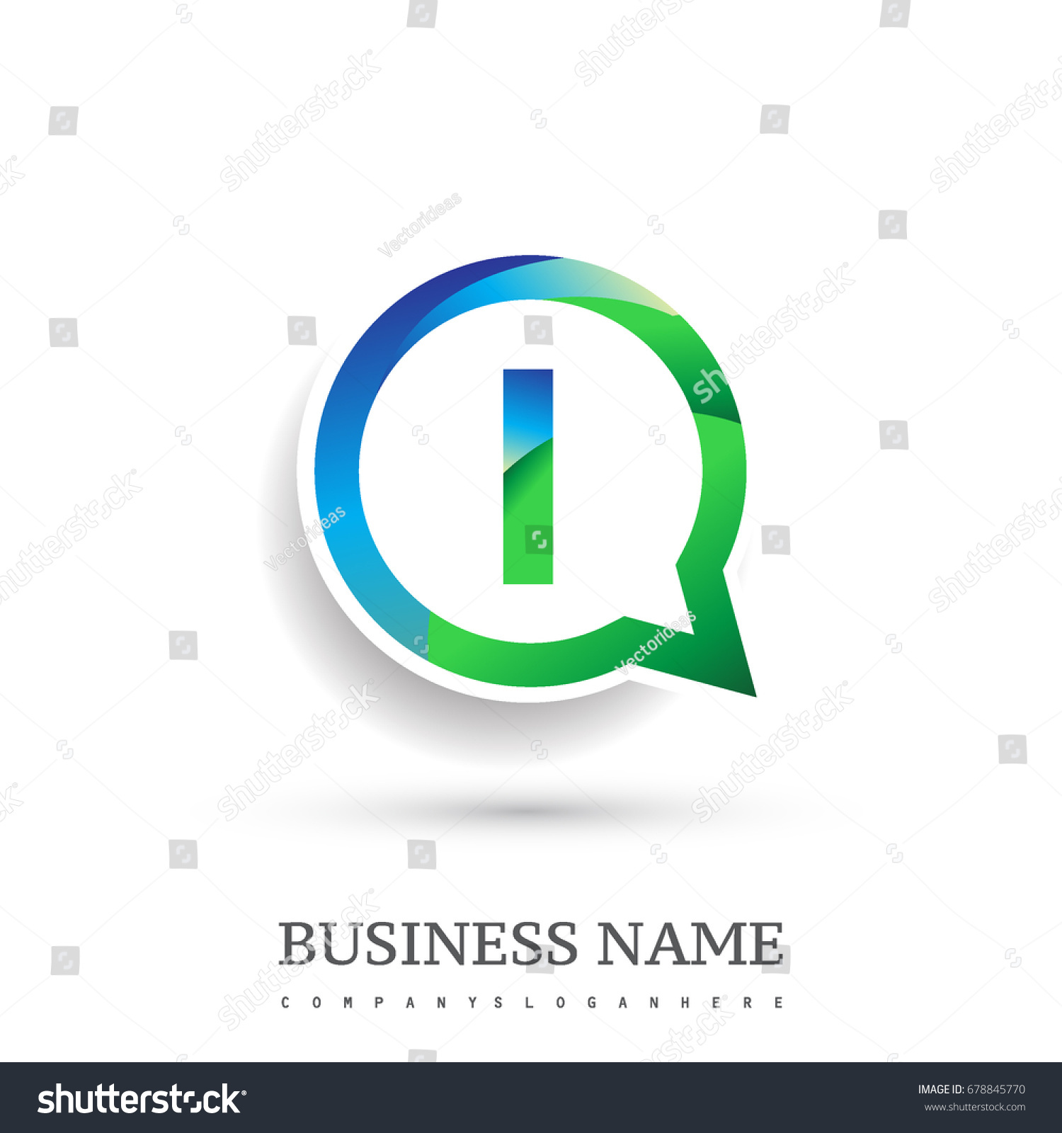 Logo Letter Green Blue On Circle Stock Vector (Royalty Free) 678845770