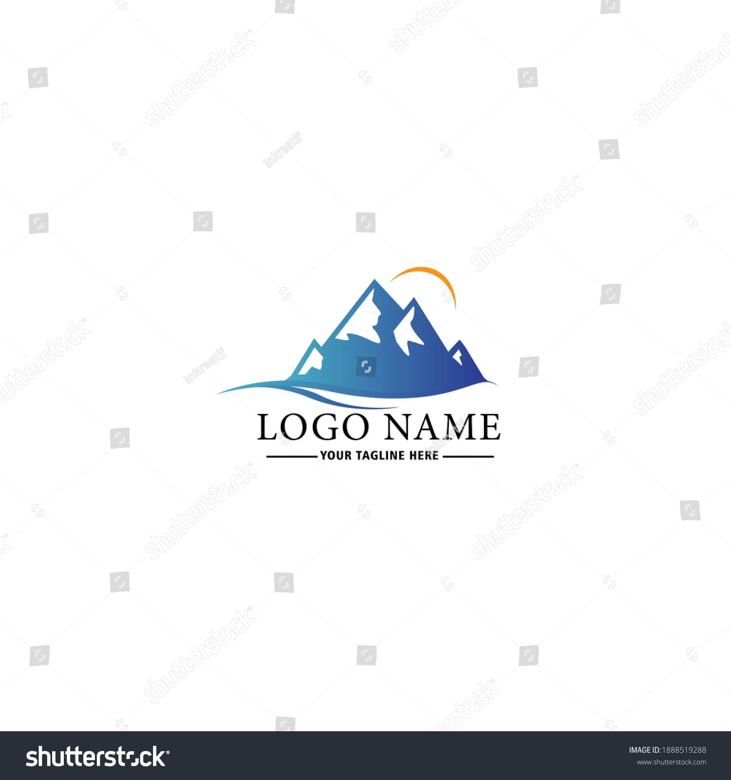 Logo Icon Landscape Mountain Sun Stock Vector (Royalty Free) 1888519288 ...
