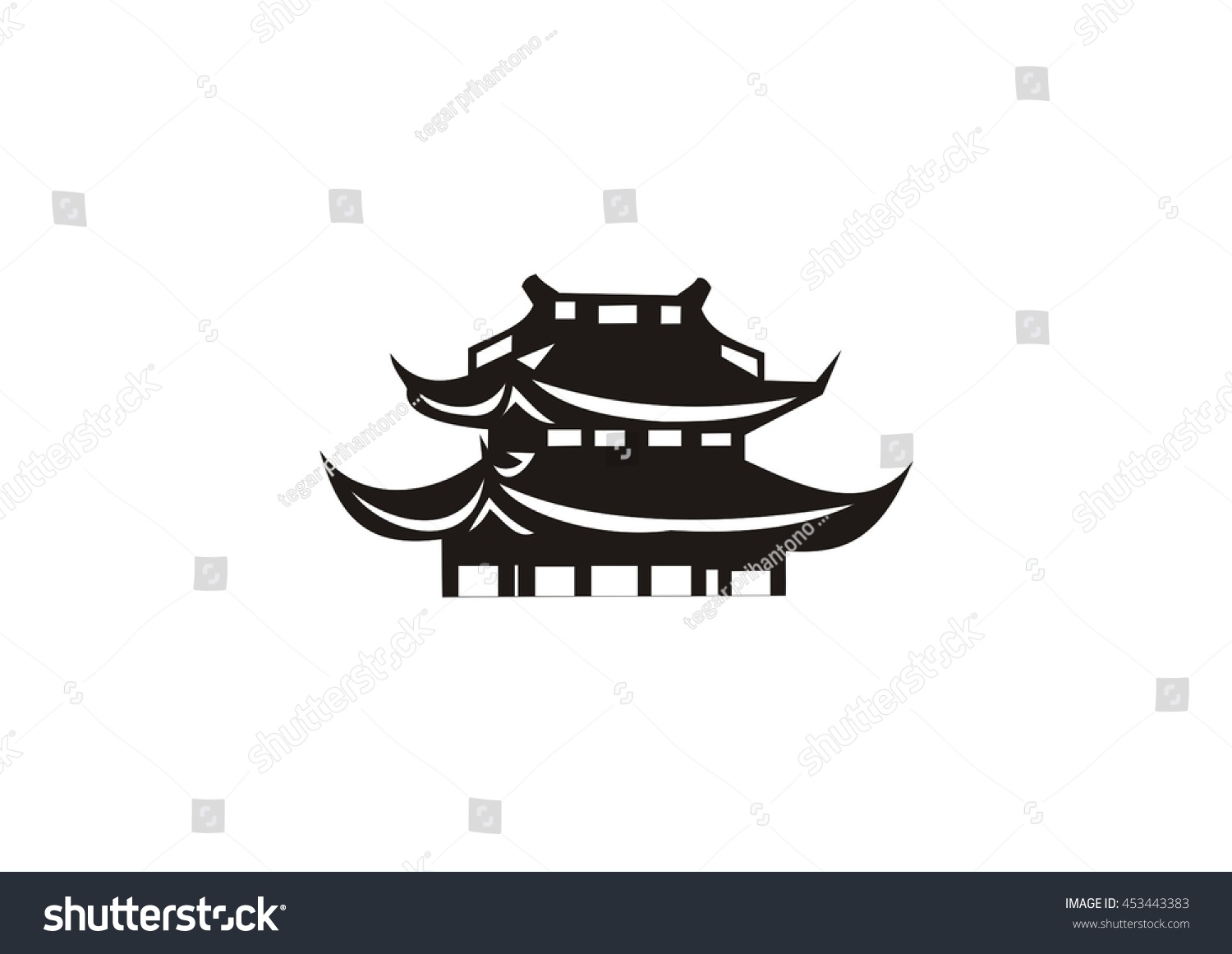 Logo Icon Temple Korea Stock Vector 453443383 - Shutterstock