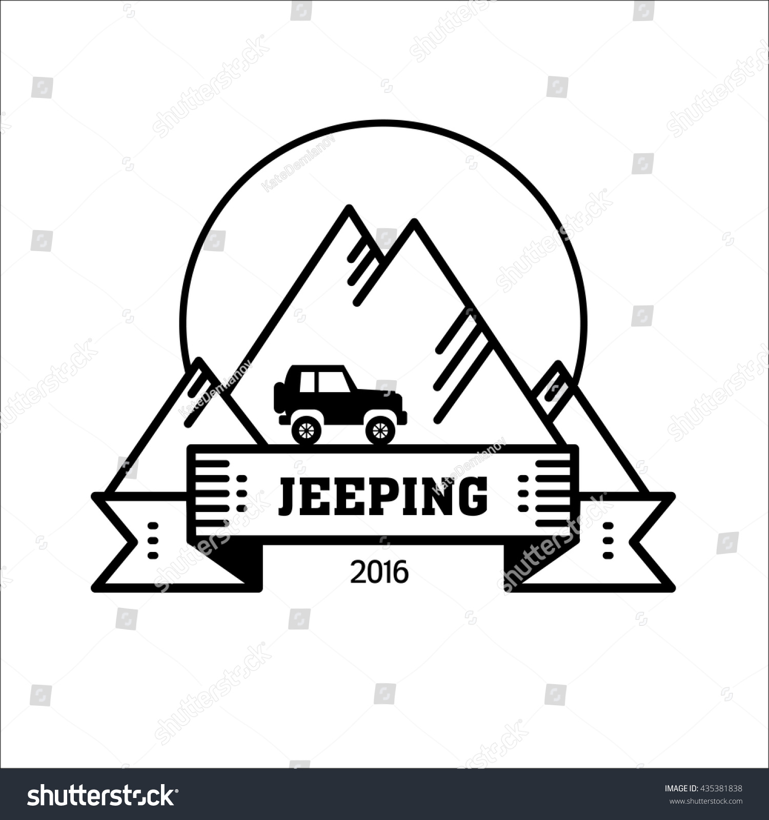 Logo Jeeping Vector Sign Riding Jeep Stock Vector (Royalty Free) 435381838