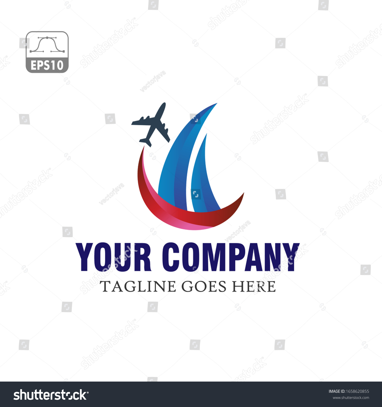 Logo Boat Airplane Travel Stock Vector (Royalty Free) 1658620855 ...