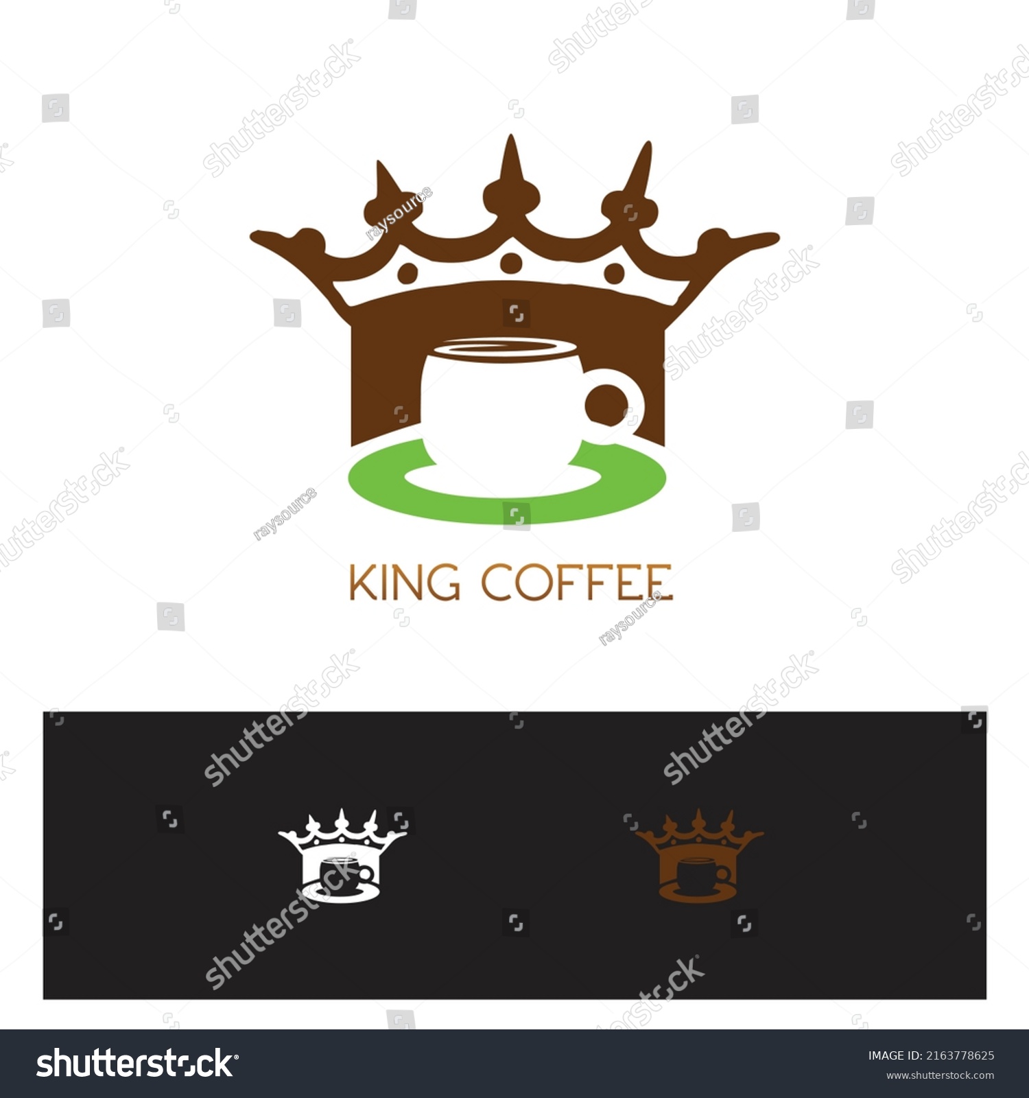 Logo Coffee Crown Background Stock Vector (Royalty Free) 2163778625 Shutterstock