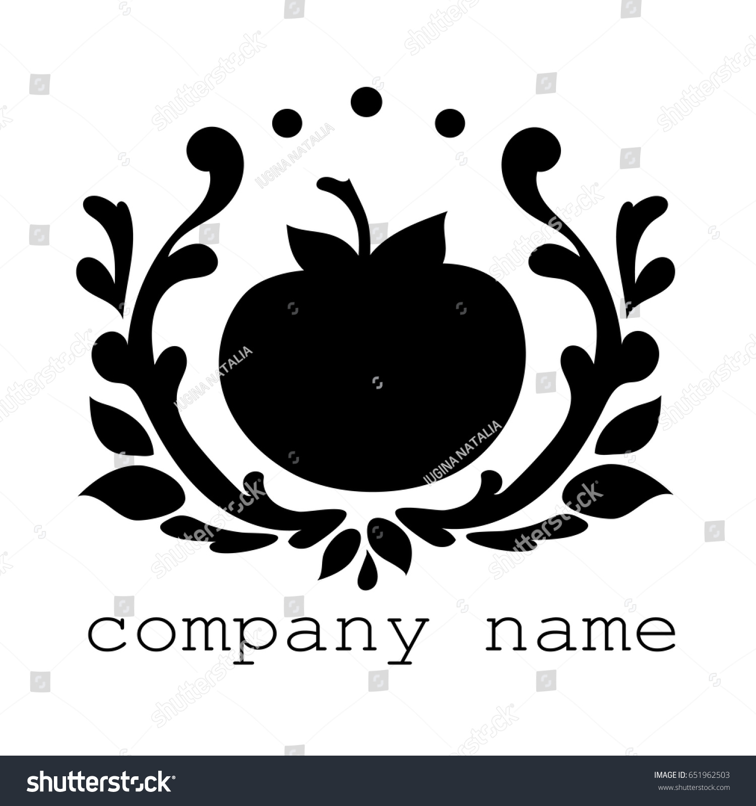 Logo Fruit Vegetable Black Silhouette Vector Stock Vector (Royalty Free ...