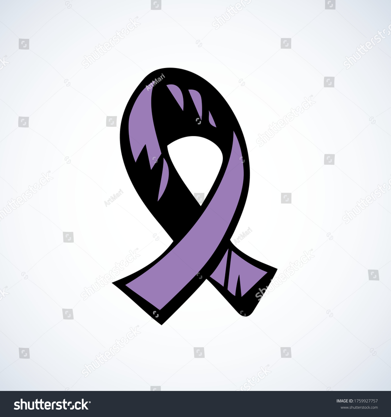 SVG of Logo of problem of epilepsy, eating concern, craniofacial, esophageal, pulmonary hypertension, all kinds of tumors. Abstract line issue hope icon concept. Hand drawn doodle graphic emblem lilac color svg