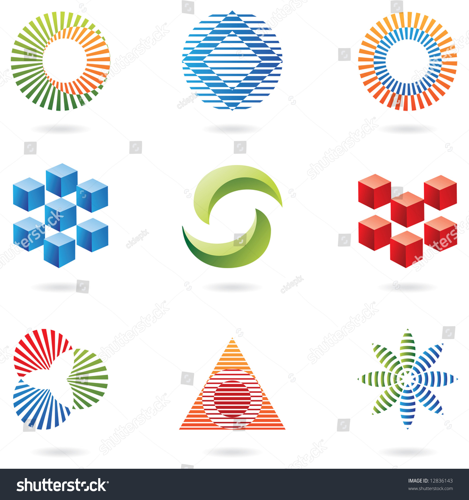 Graphic Design Elements Line : Logo shapes graphic design elements lines stock vector